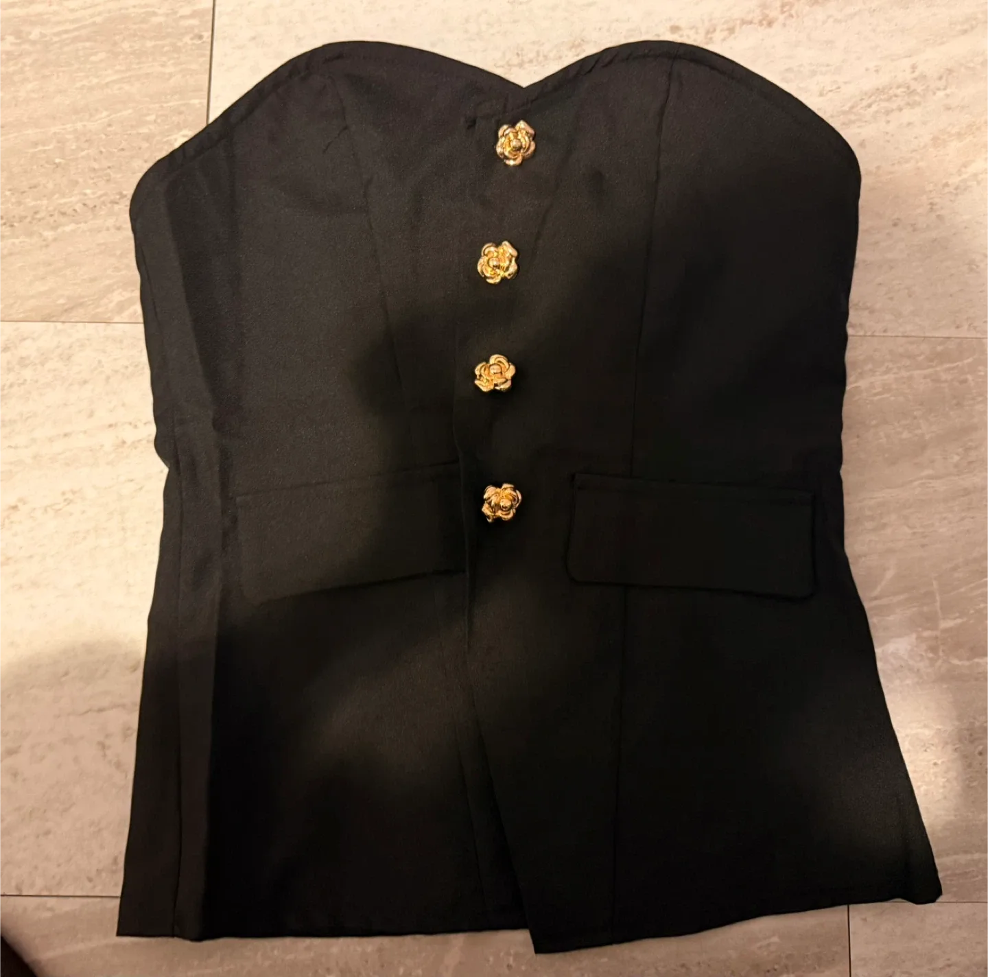 Black Corset Top with Gold Buttons image indicator(2)