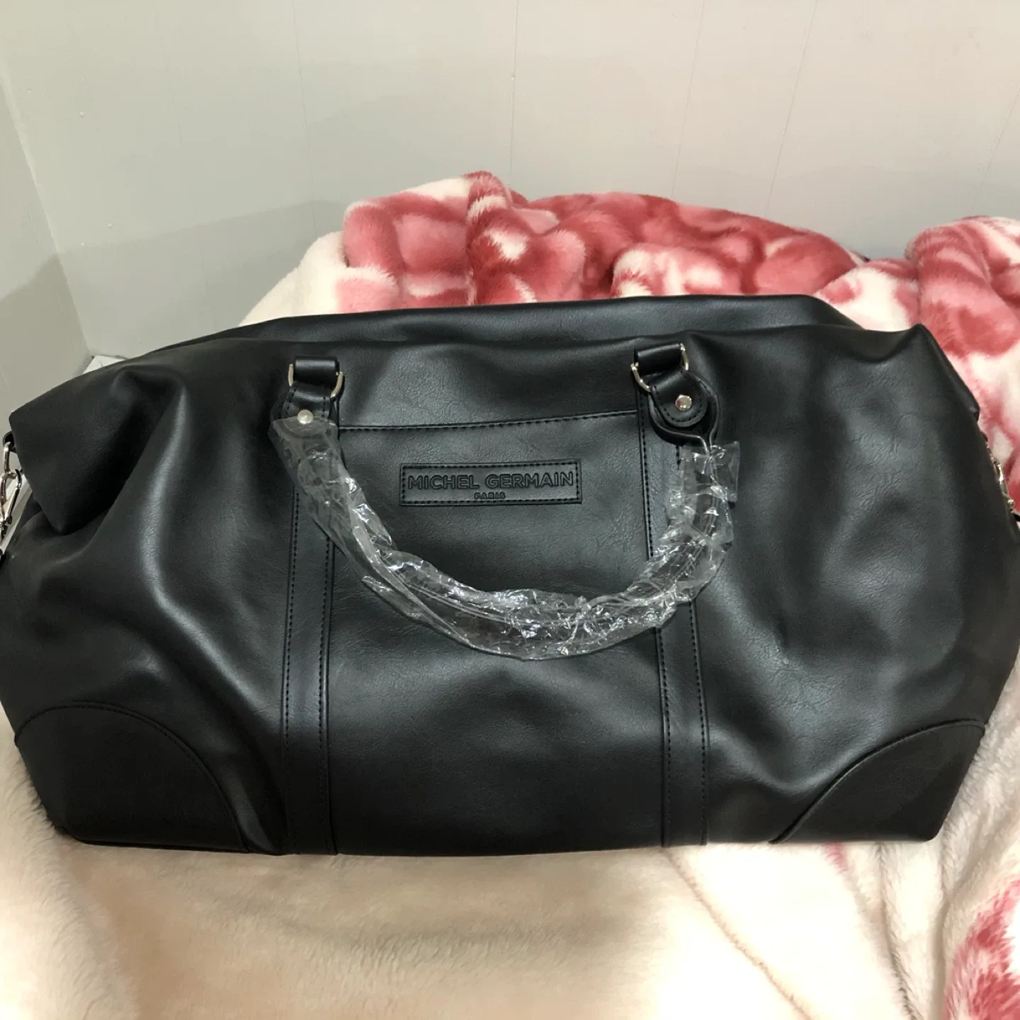 Michel Germain Black Leather Duffle Bag thumbnail