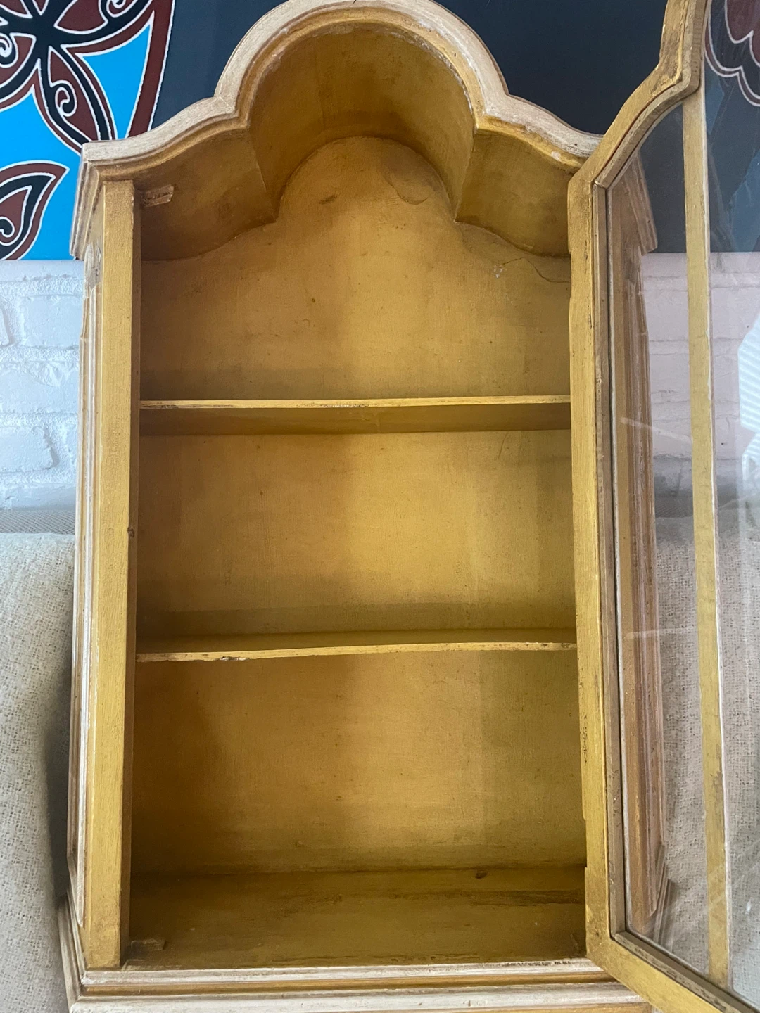 Vintage Style Yellow Wall Cabinet - photo 4