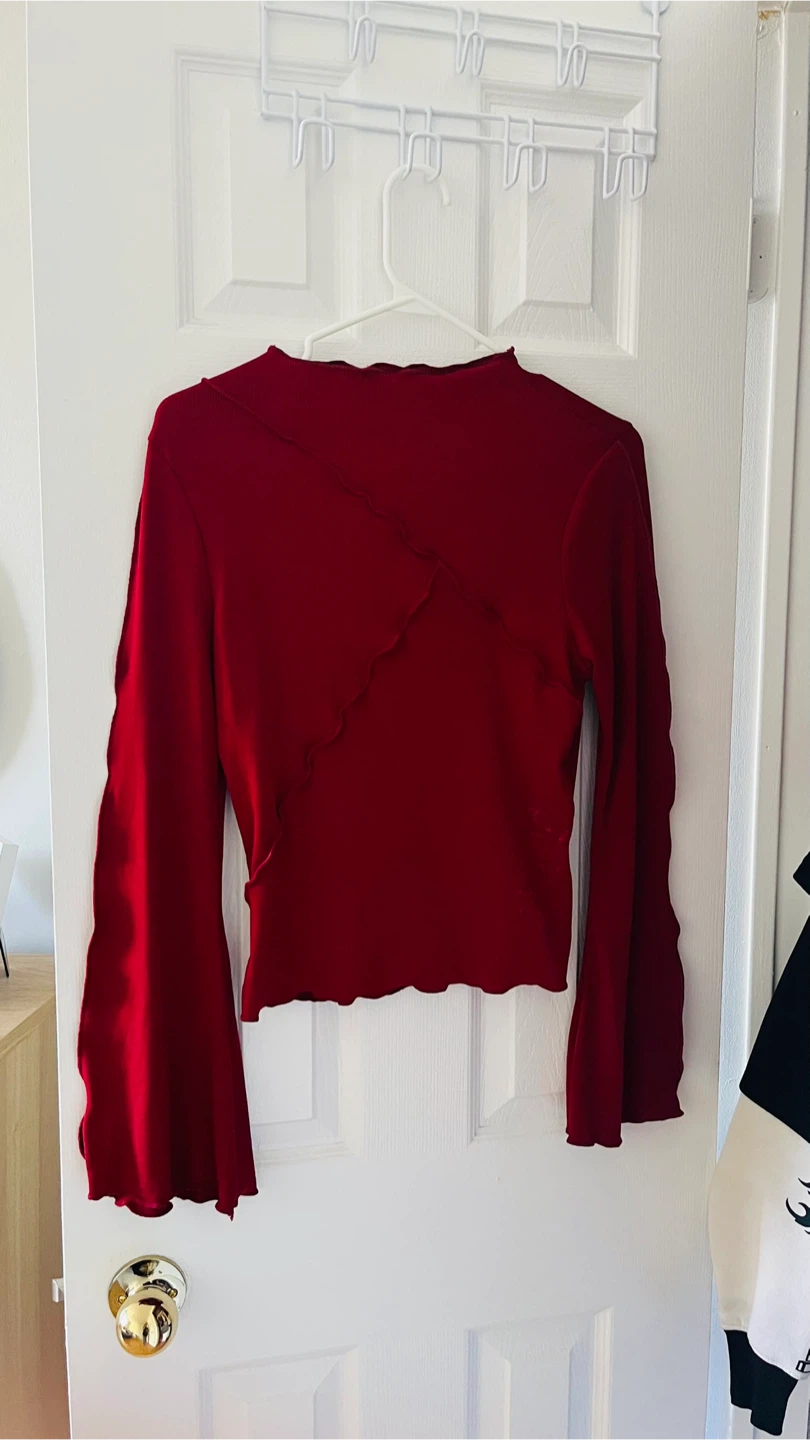 Red Long Sleeve Top