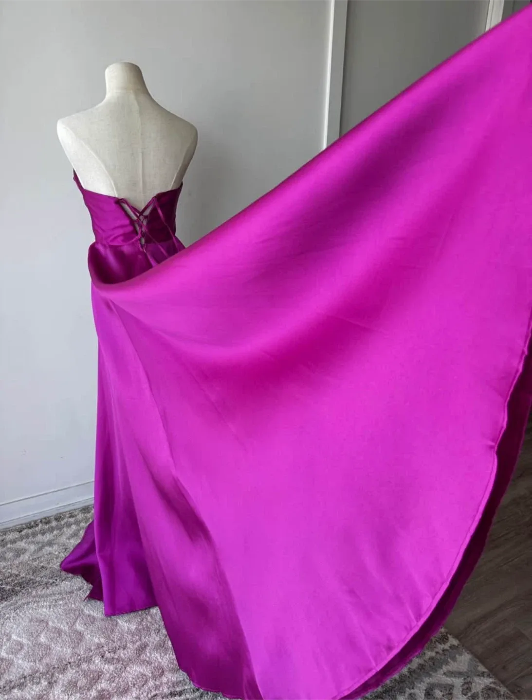 MUST GO TODAY! Magenta Strapless Gown - size S/M image indicator(4)