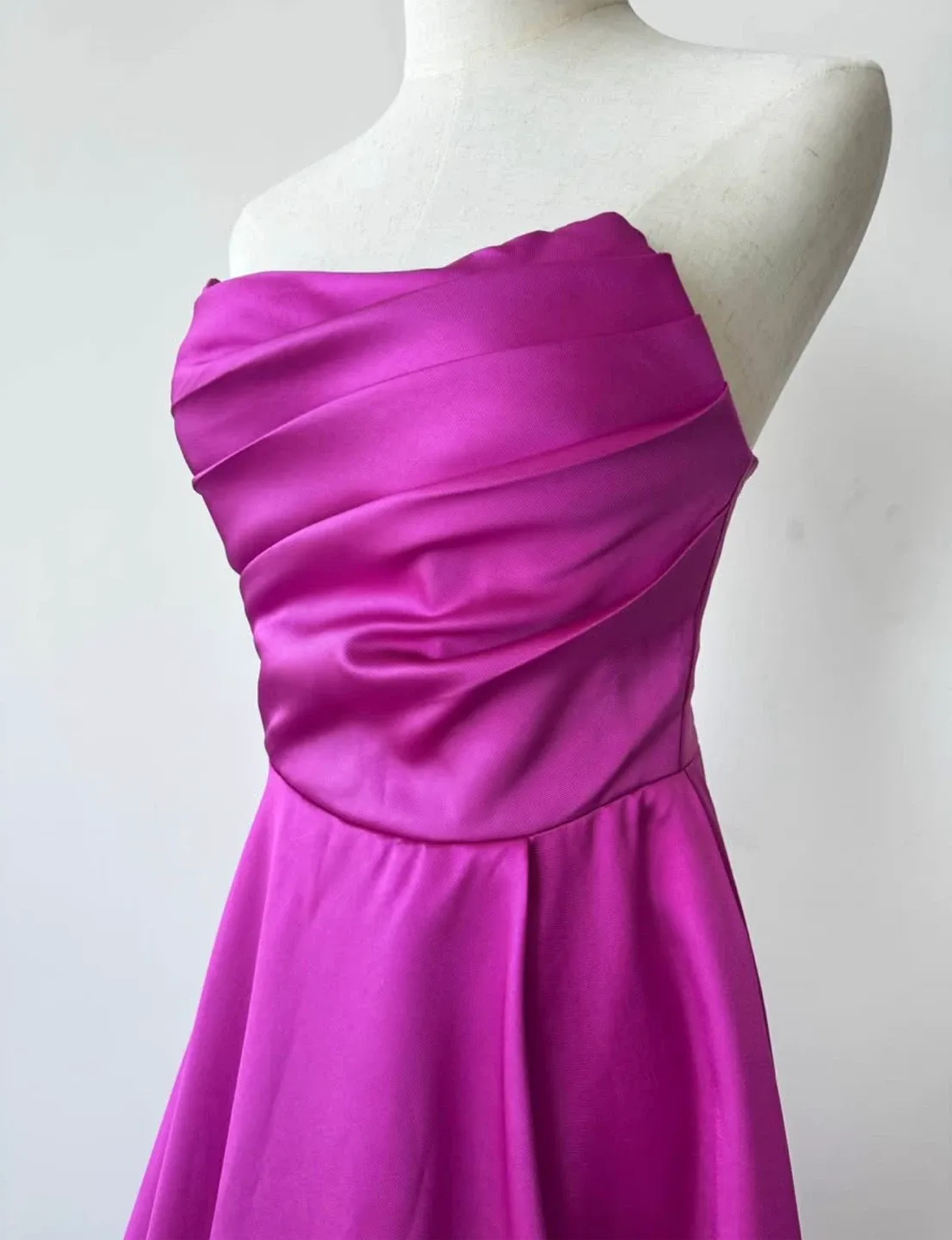 MUST GO TODAY! Magenta Strapless Gown - size S/M image indicator(2)