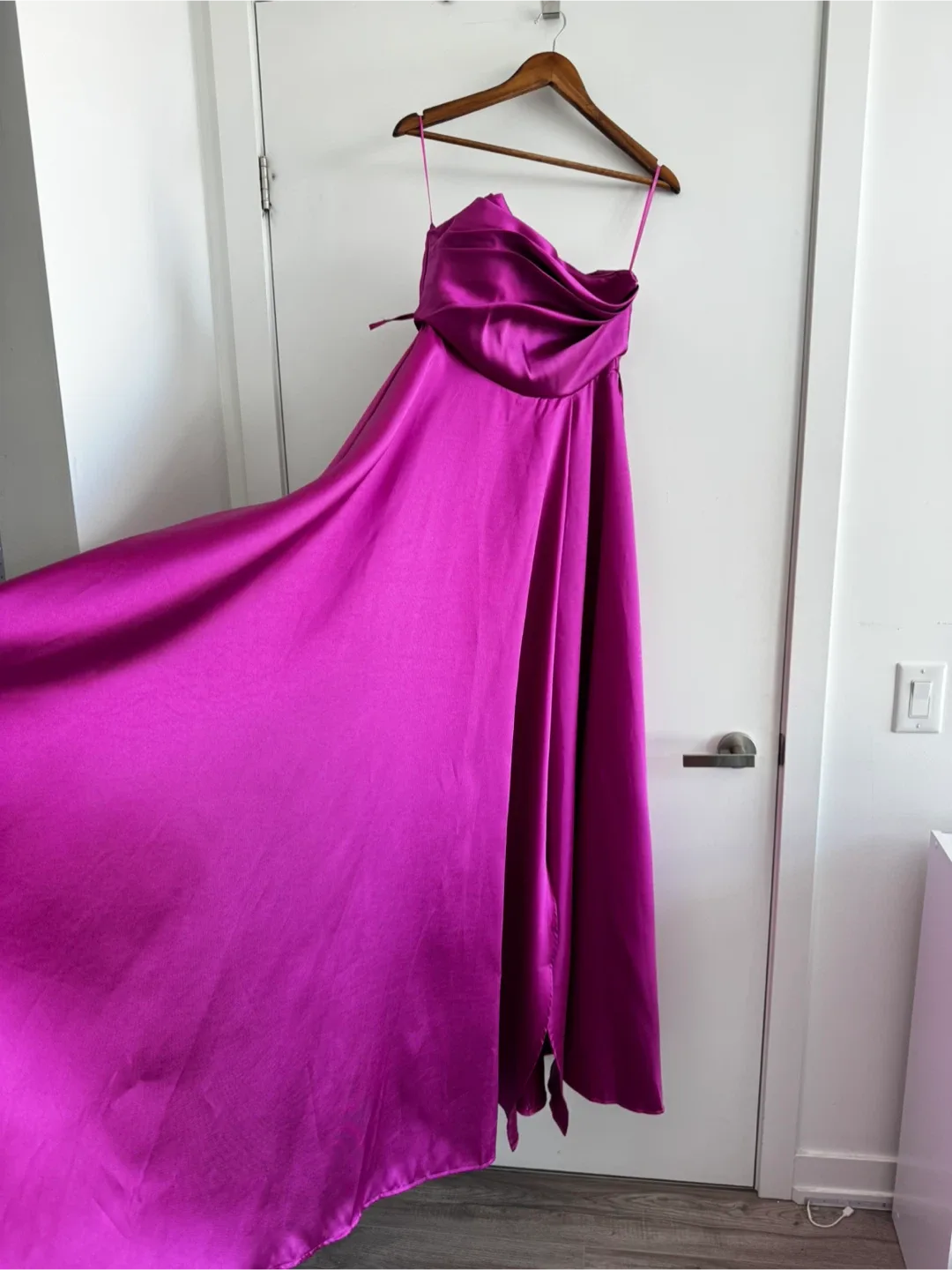 MUST GO TODAY! Magenta Strapless Gown - size S/M image indicator(6)