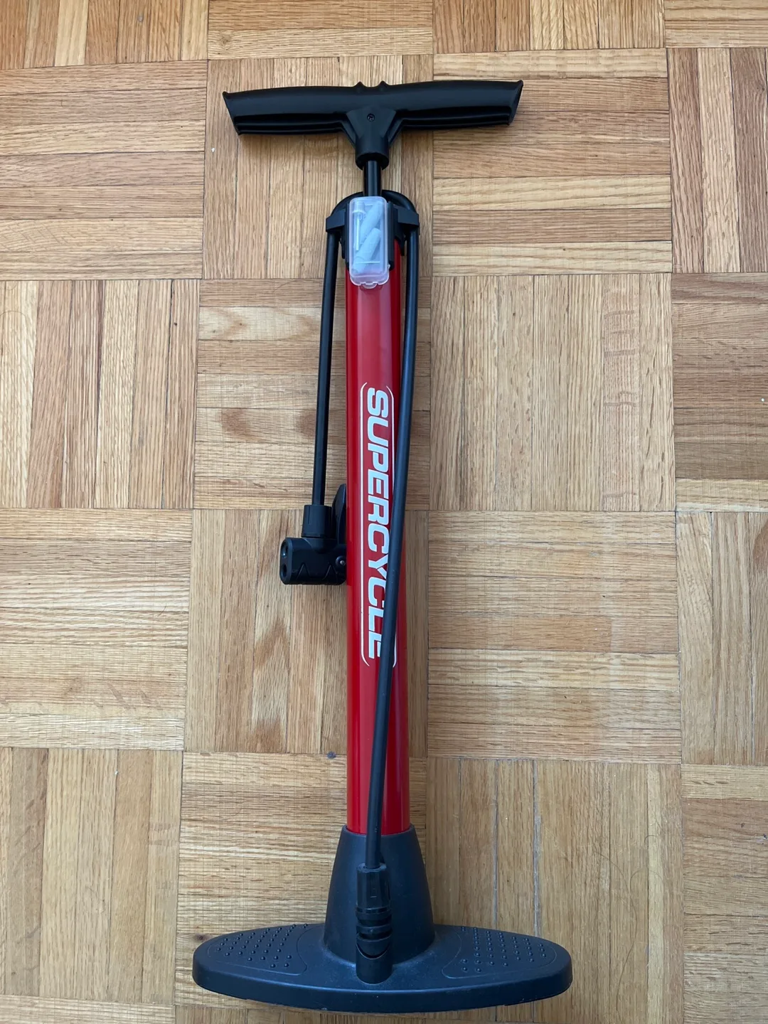 Supercycle Floor Bike Pump - Red thumbnail