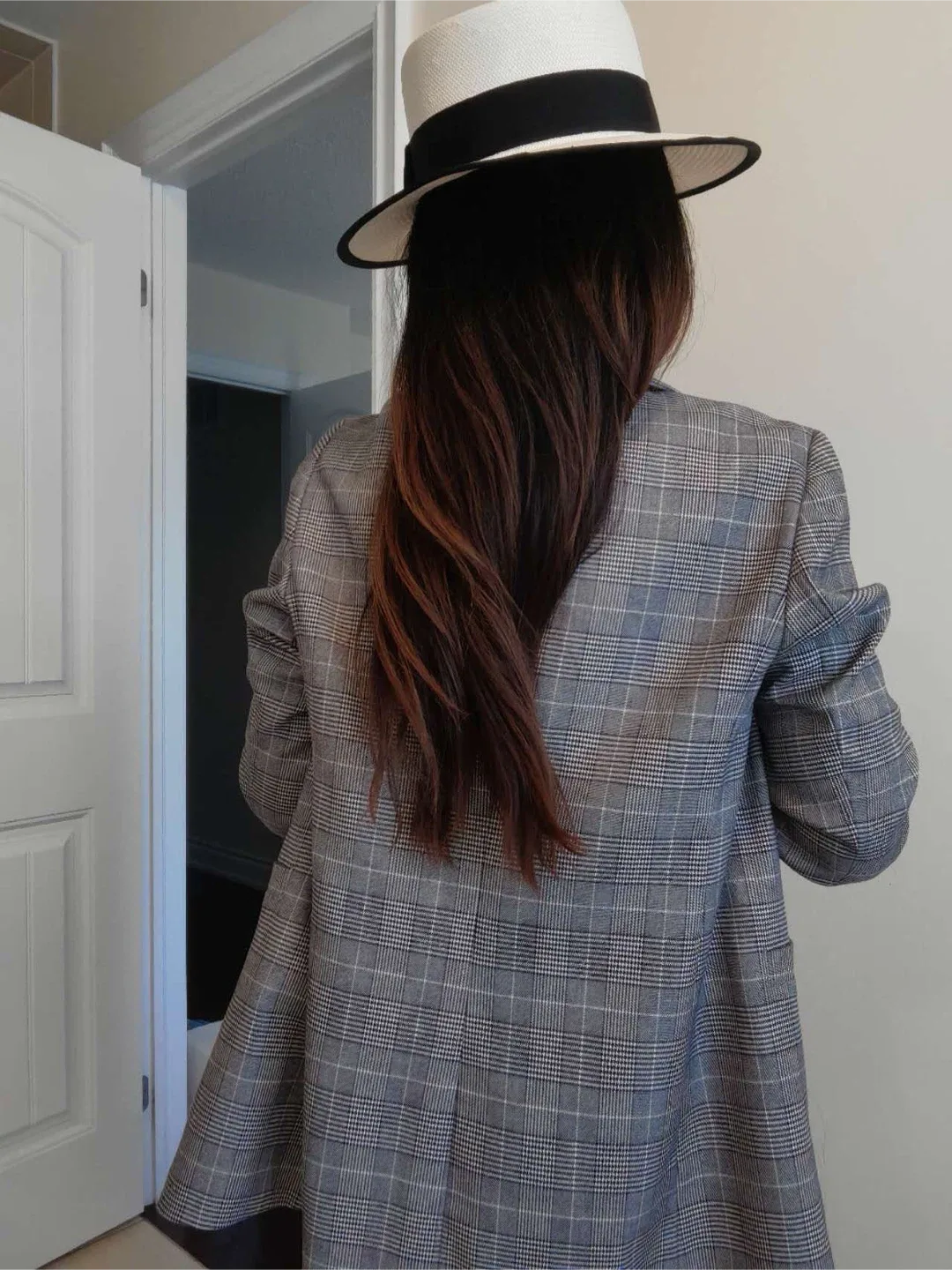 ANINE BING Blazer - Grey Plaid, Polyester Blend image indicator(2)