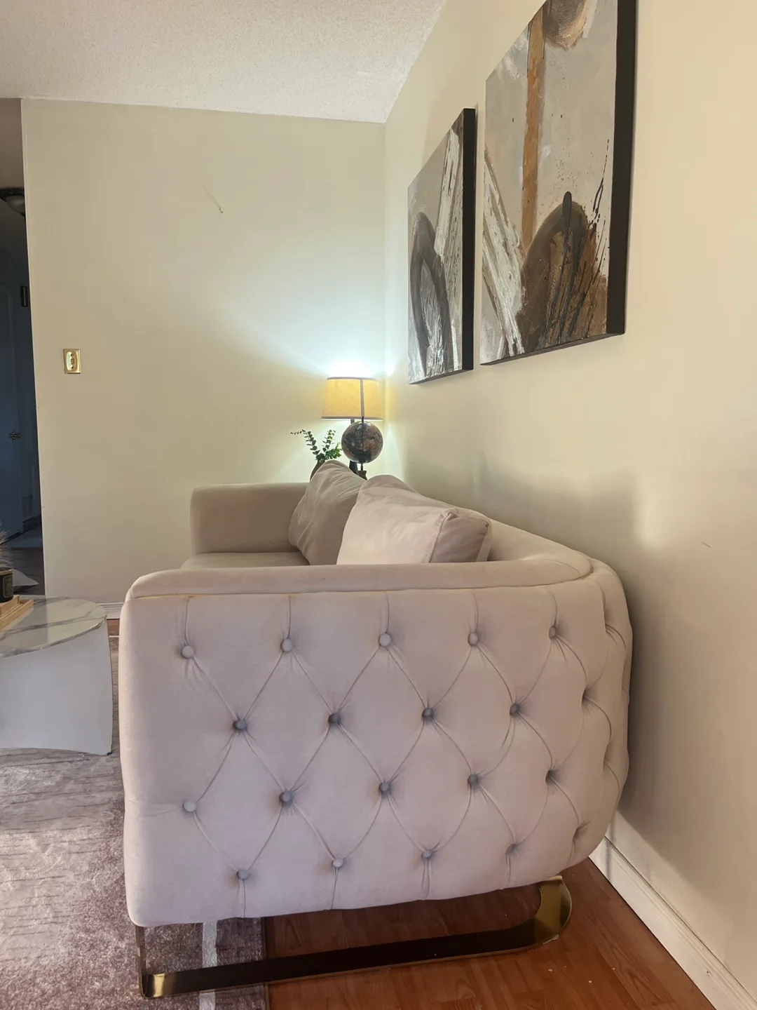 Beige Tufted Sofa image indicator(4)