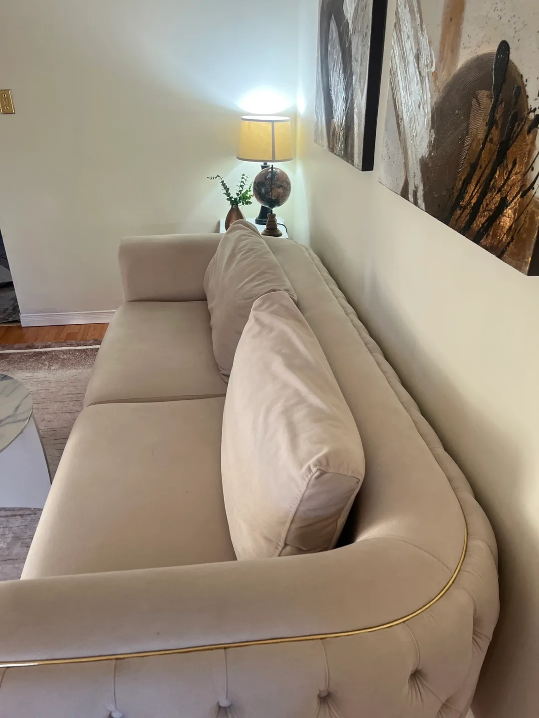 Beige Tufted Sofa image indicator(3)