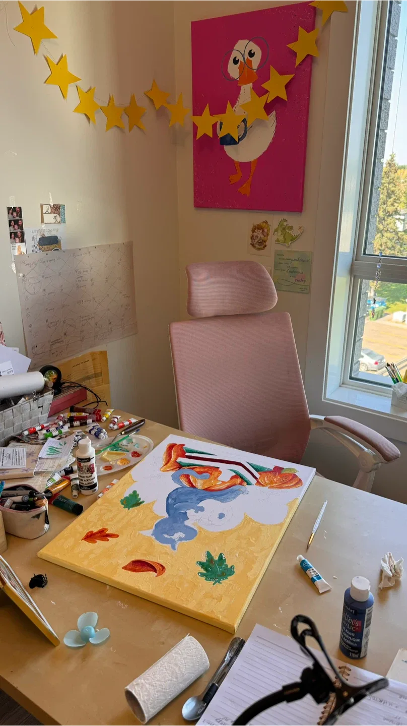 Autumn mood. Acrylic painting image indicator(3)