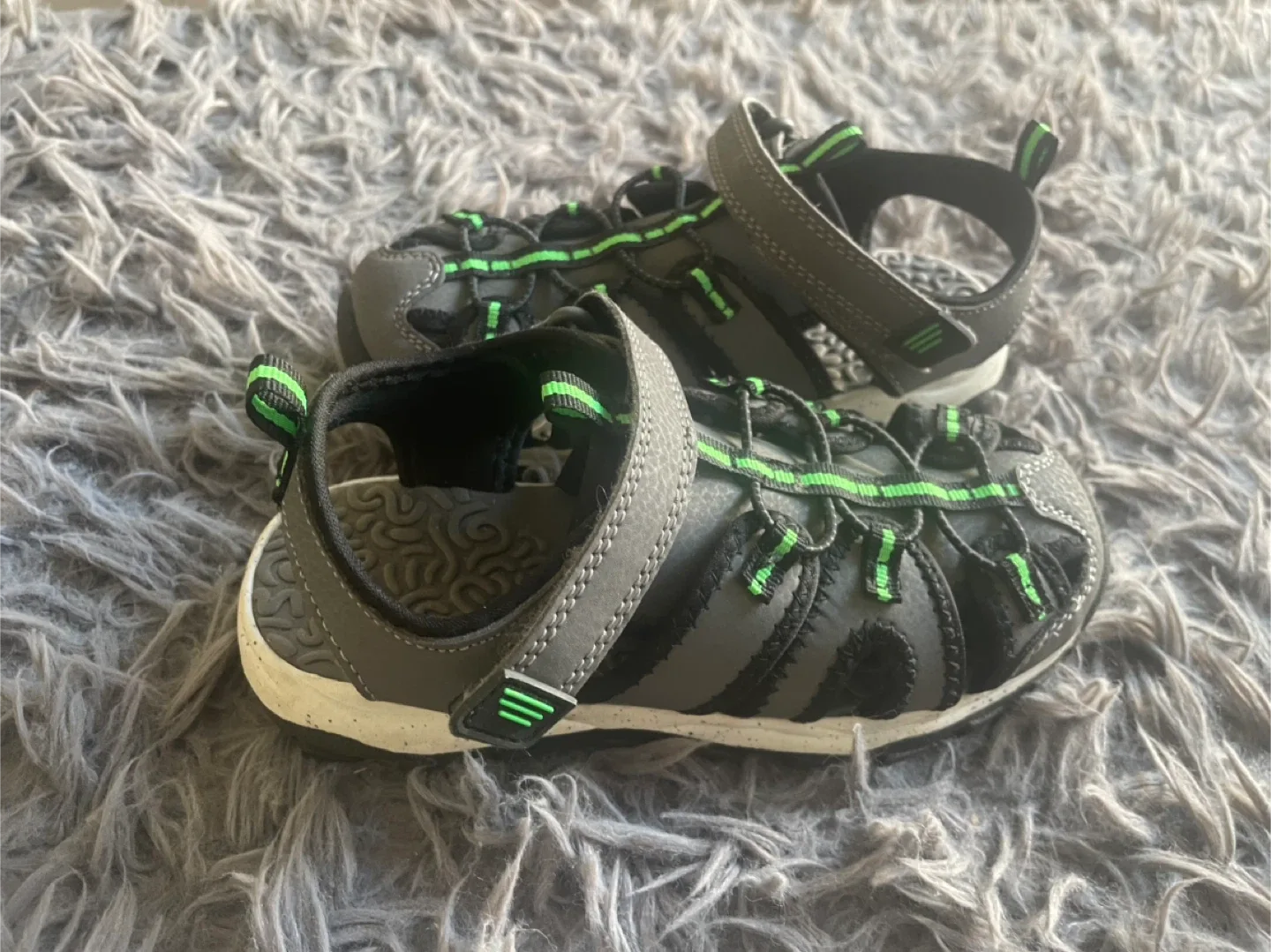 Kids' Grey & Green Sandals - Size 1 image indicator(3)