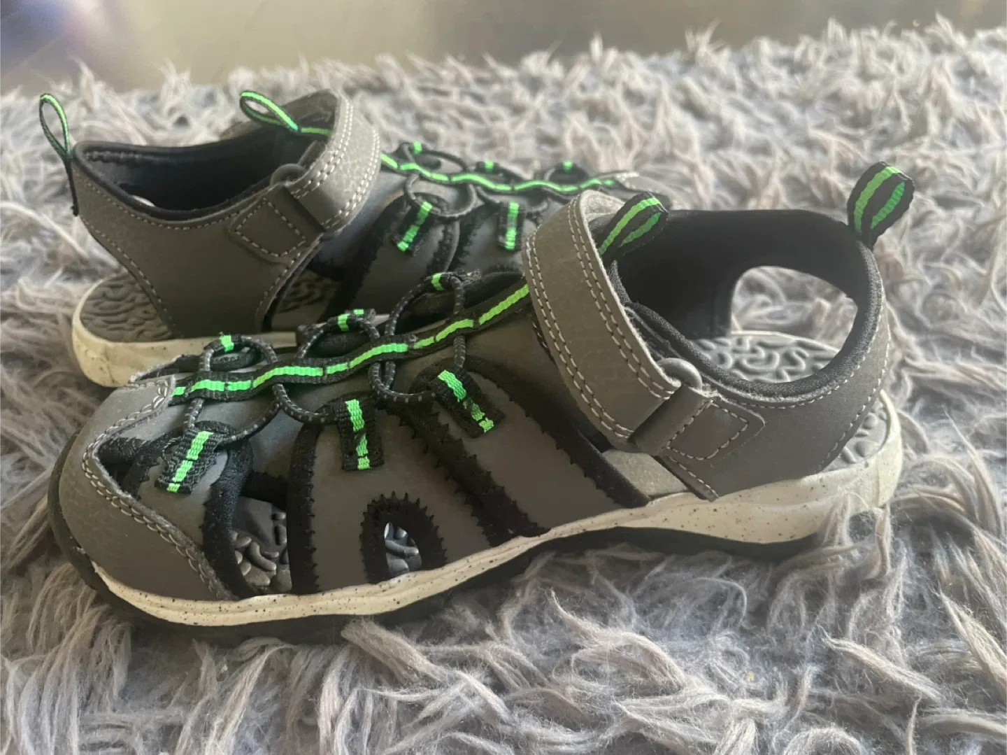 Kids' Grey & Green Sandals - Size 1 image indicator(4)