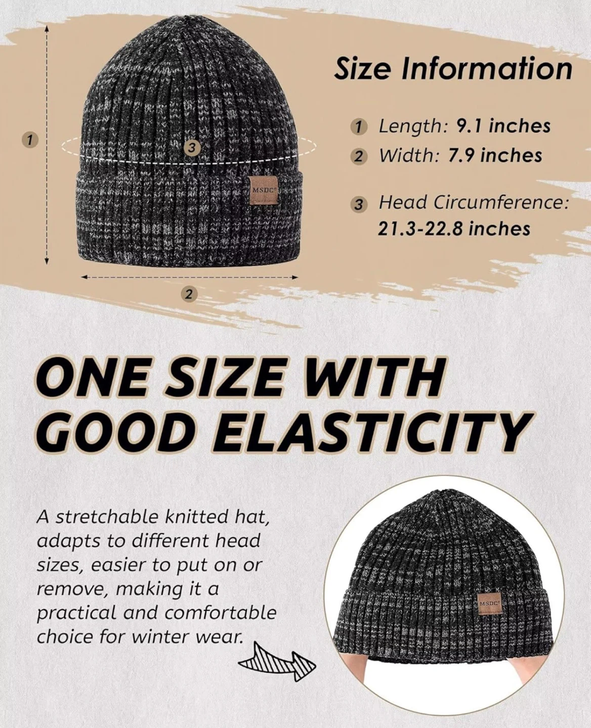 3 Pack Winter Hats for Men Women - photo 2