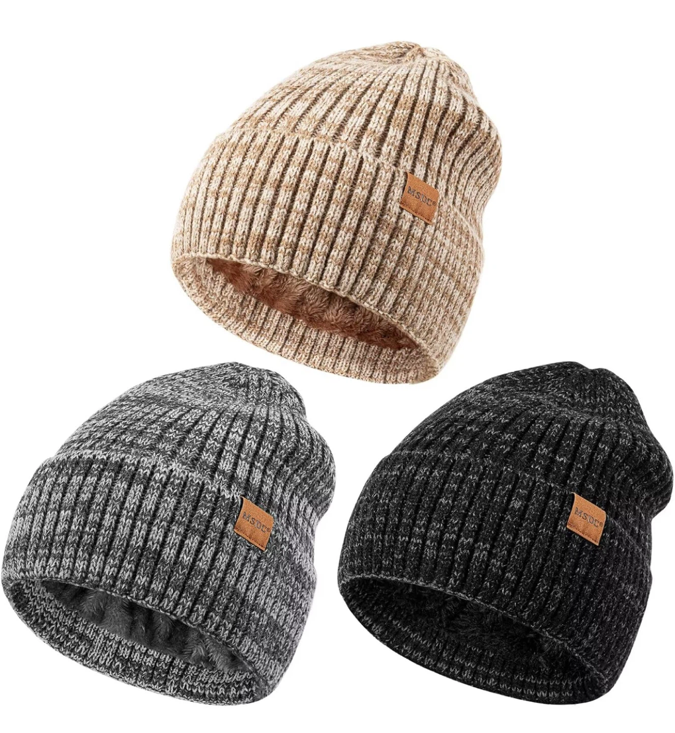 3 Pack Winter Hats for Men Women