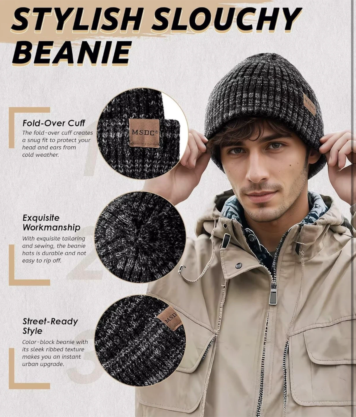 3 Pack Winter Hats for Men Women - photo 5