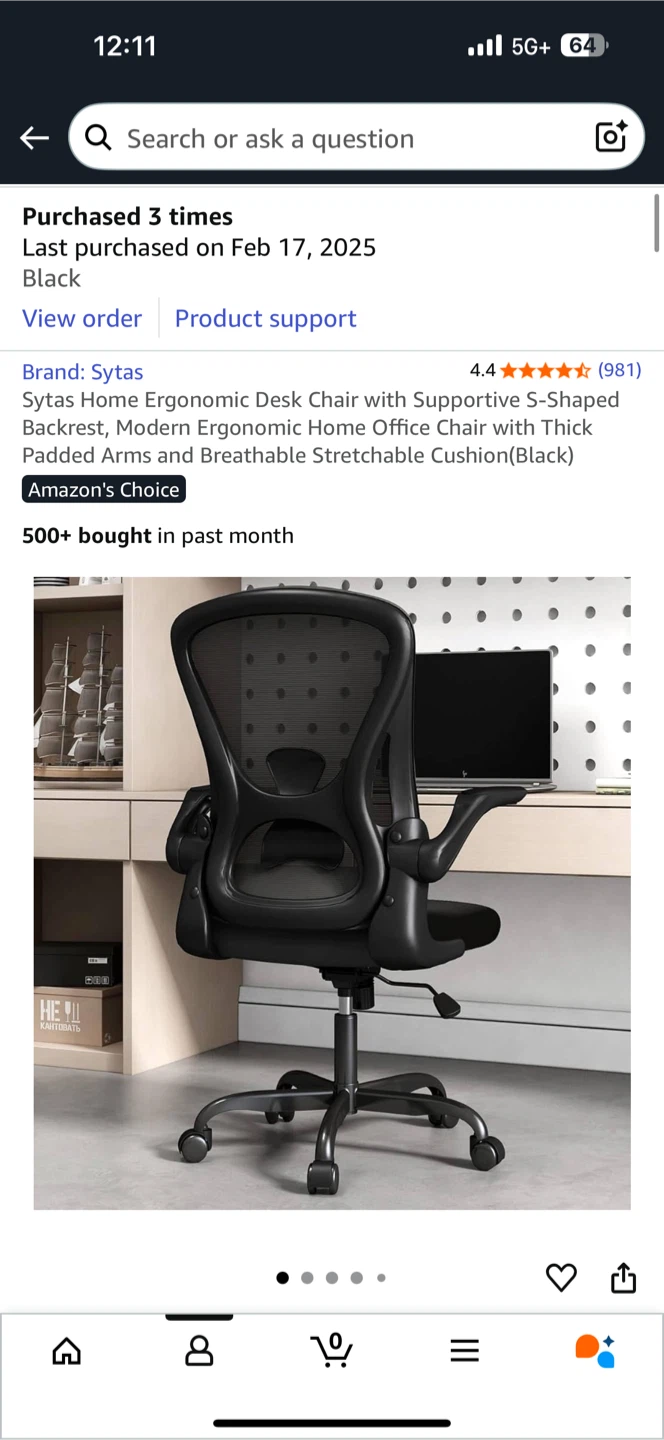 Sytas Ergonomic Desk Chair - Black