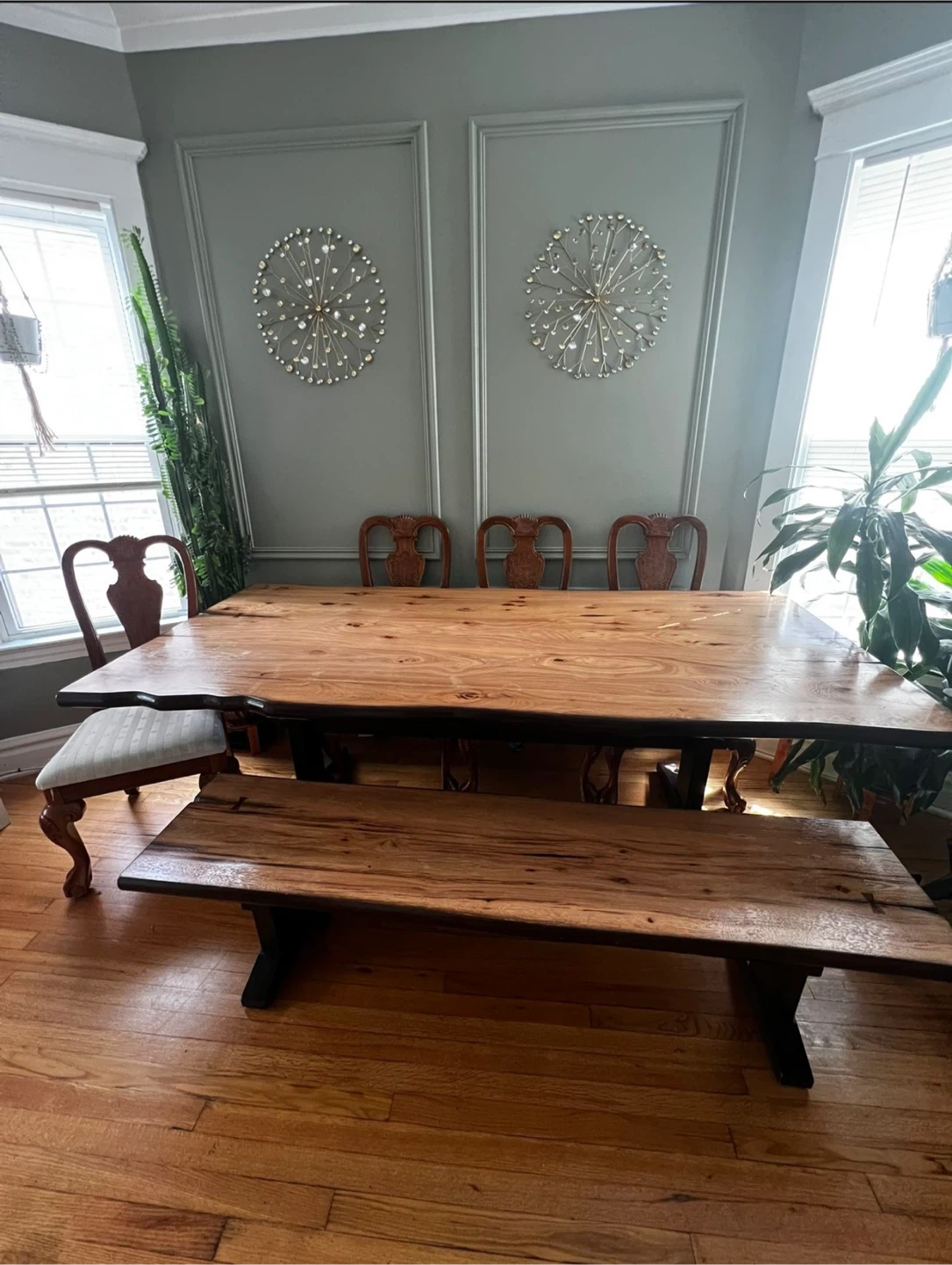 Wood Dining Table with Bench and 4 Chairs - photo 4