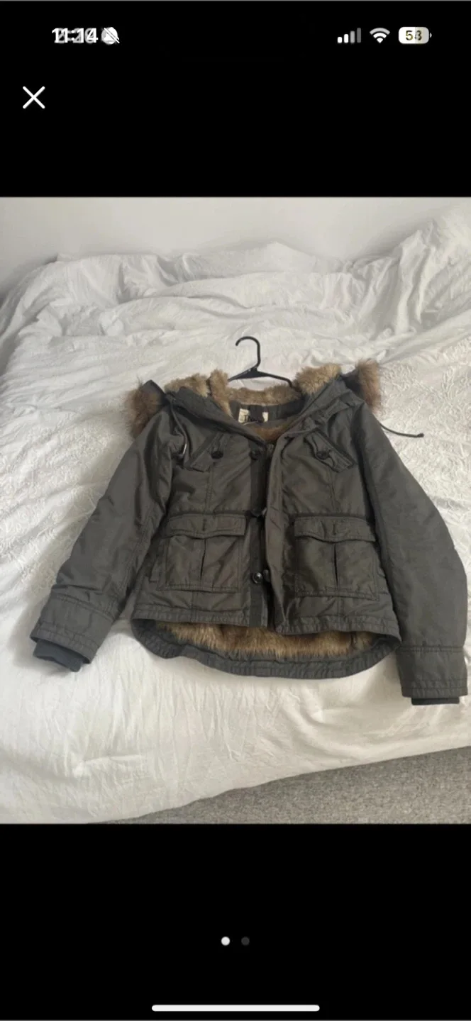 Tna Olive Green Fur Lined Winter Jacket thumbnail