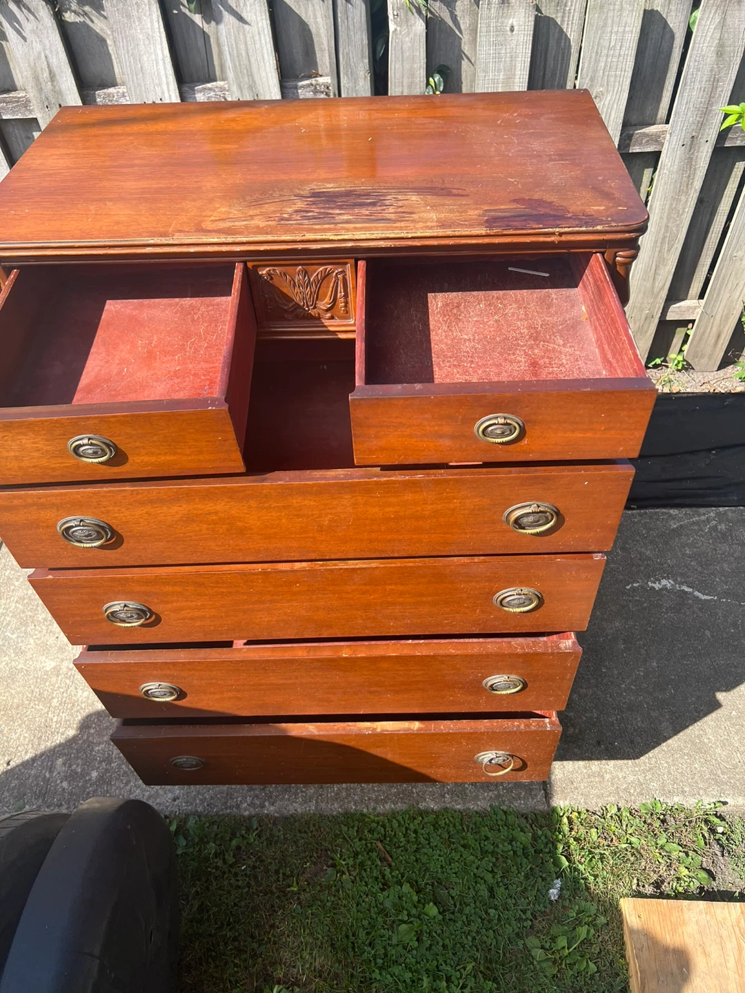 Vintage Wooden tallboy Dresser - photo 2
