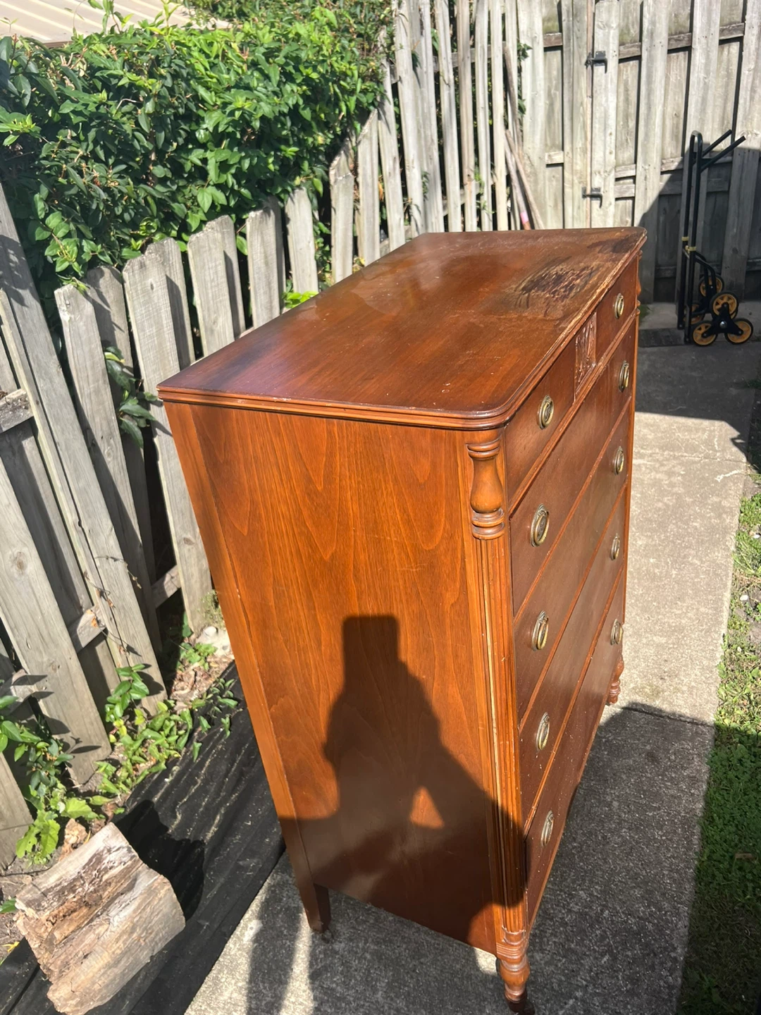 Vintage Wooden tallboy Dresser - photo 3