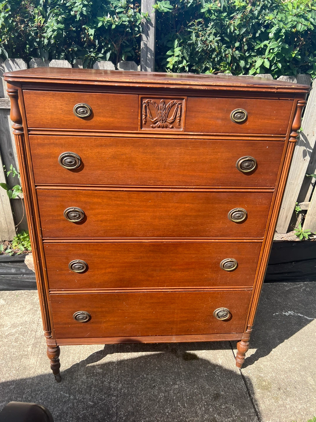 Vintage Wooden tallboy Dresser - photo 5