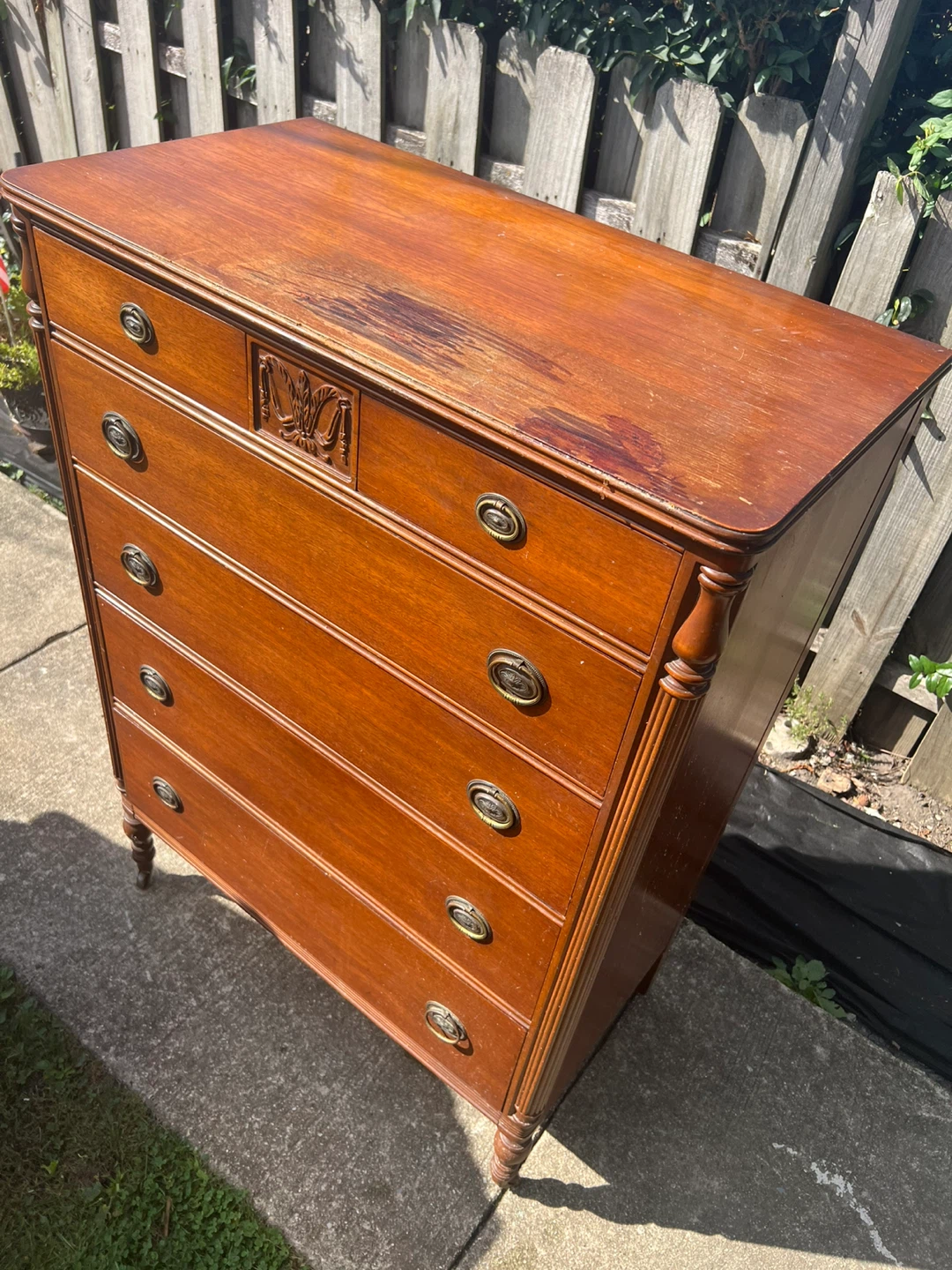 Vintage Wooden tallboy Dresser - photo 4