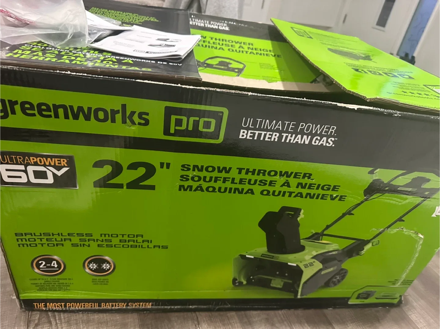 Greenworks Pro 60V 22-in Cordless Snowblower - New! image indicator(3)