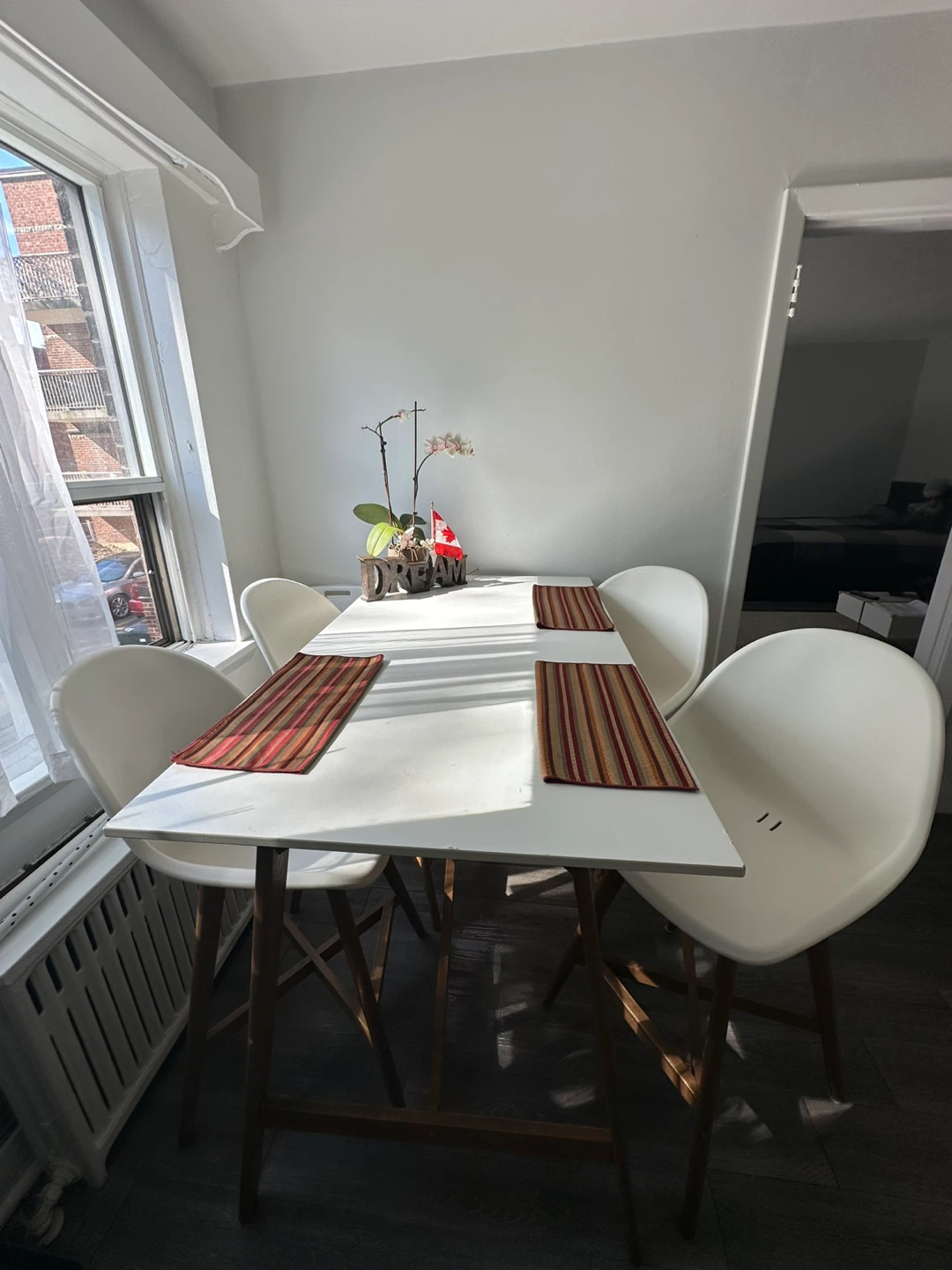 White Dining Table with 4 Chairs - photo 2