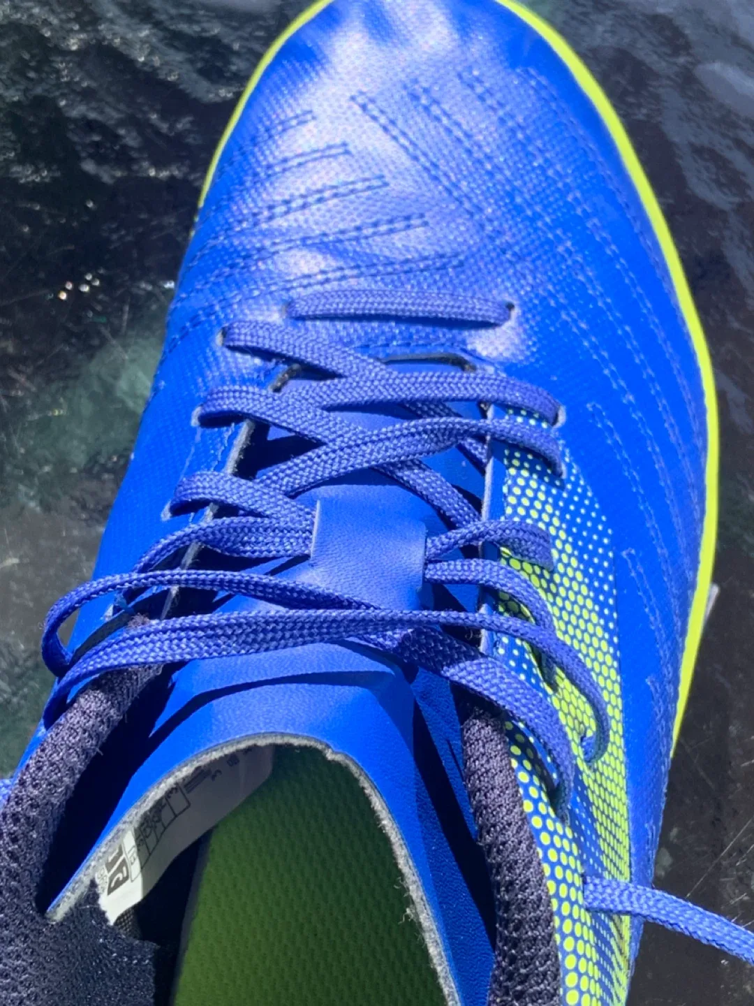 Kipsta Blue & Yellow Indoor Soccer Shoes image indicator(8)