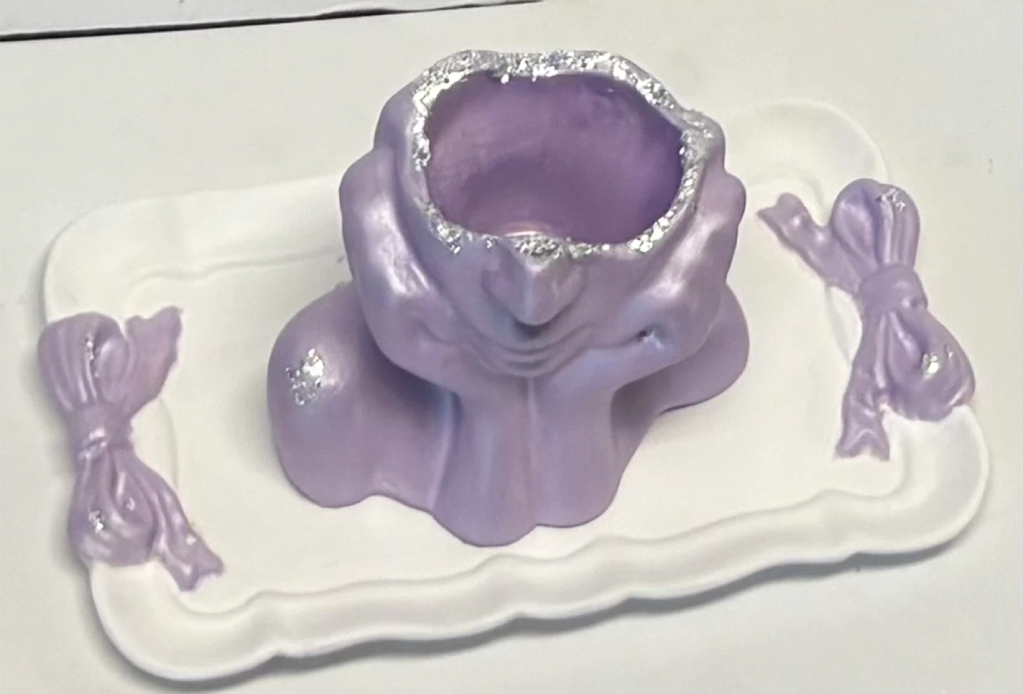 Handmade tray and a girl face planter vase or trinket box - photo 3