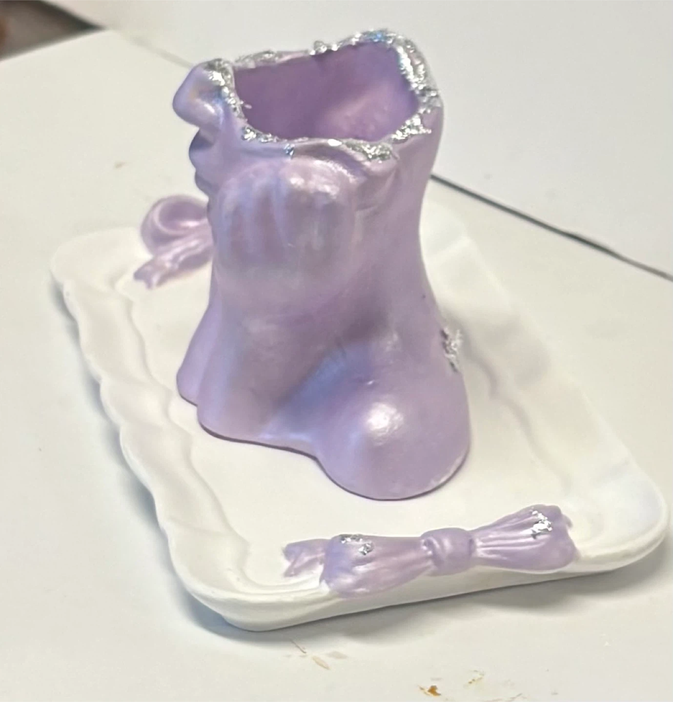 Handmade tray and a girl face planter vase or trinket box - photo 2