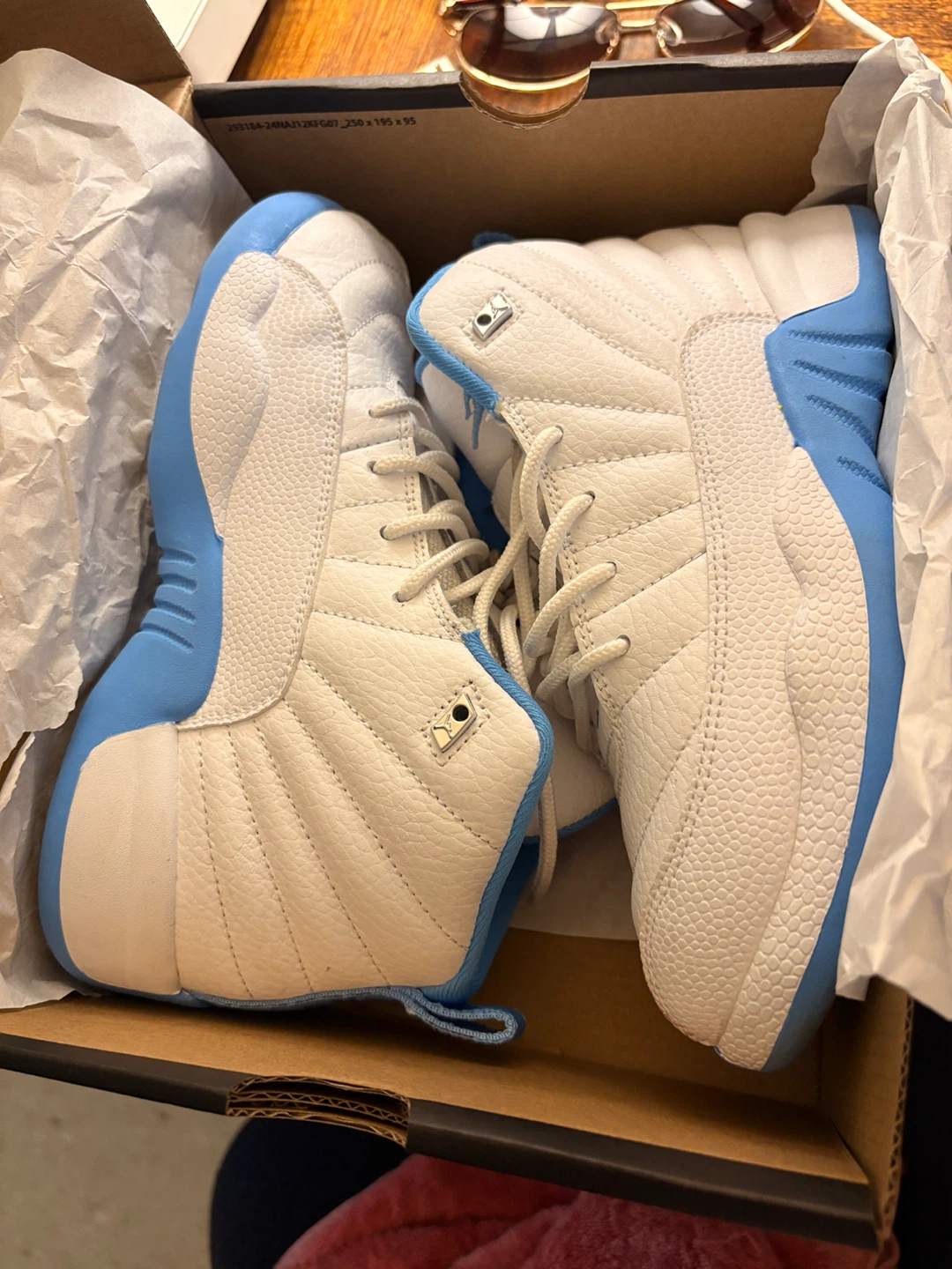 Jordan 12 Retro (PS) White/University Blue Size 2Y