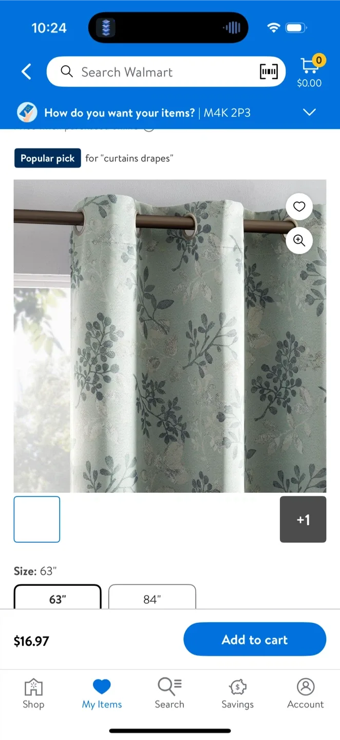 Mainstays 63" Grommet Curtain Panel Pair image indicator(3)