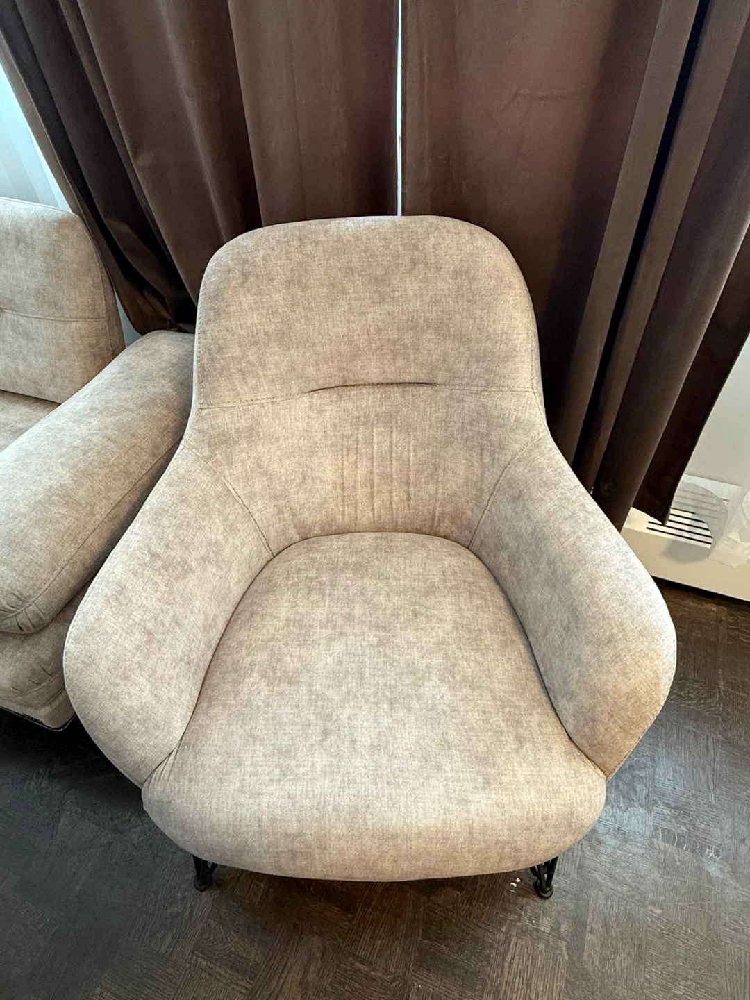 Accent Chair - Beige Fabric - photo 4