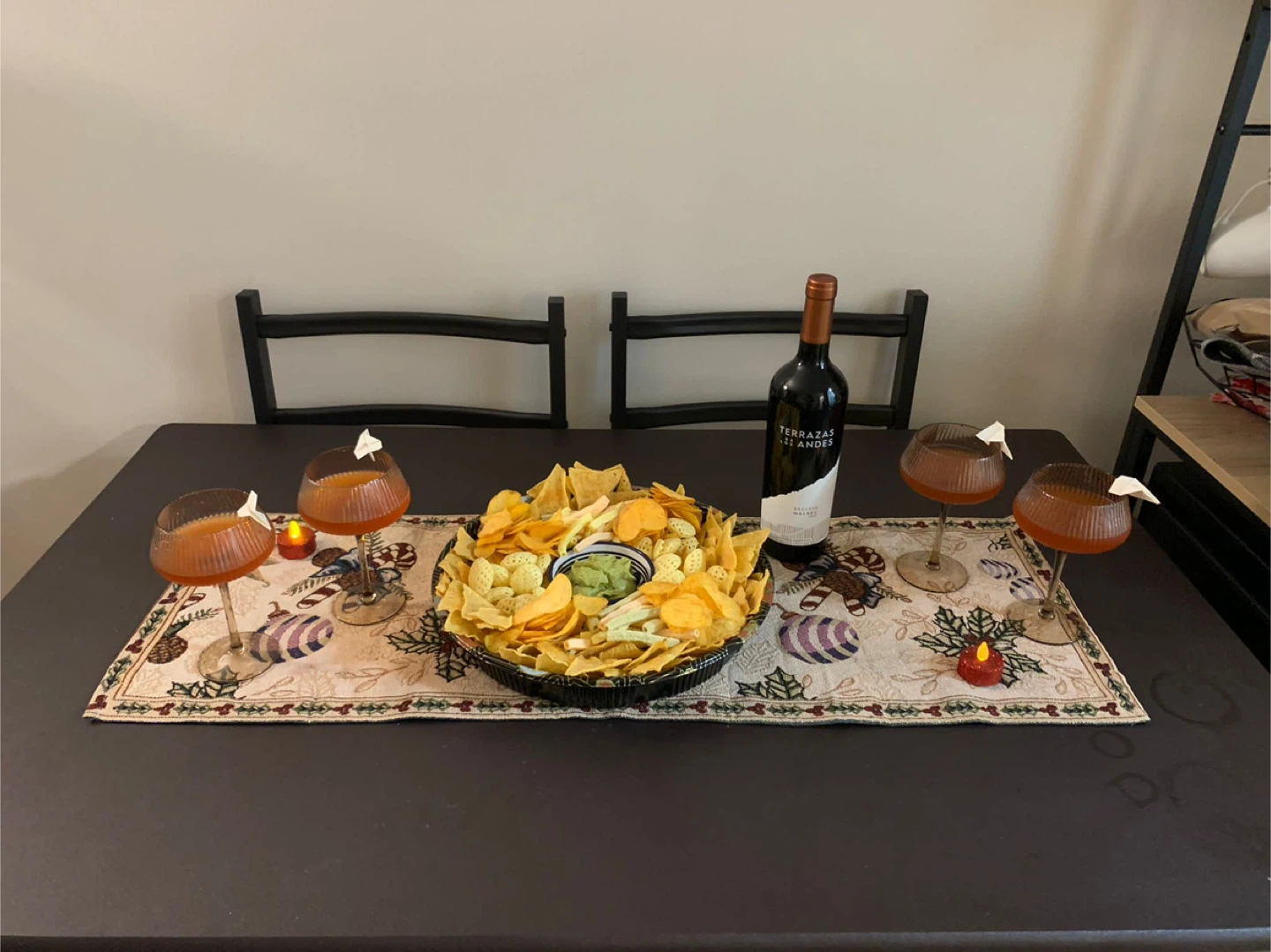 Dark Brown 4-Seater Dining Table Set