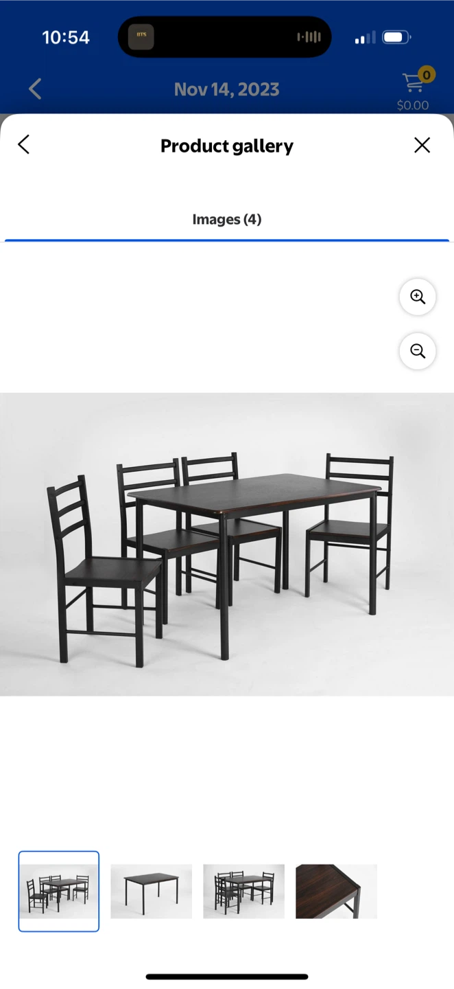 Dark Brown 4-Seater Dining Table Set - photo 3