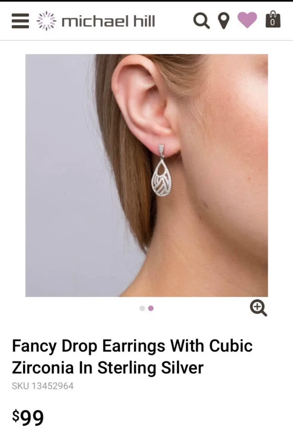 Michael Hill fancy Drop Earrings (new in box ) thumbnail