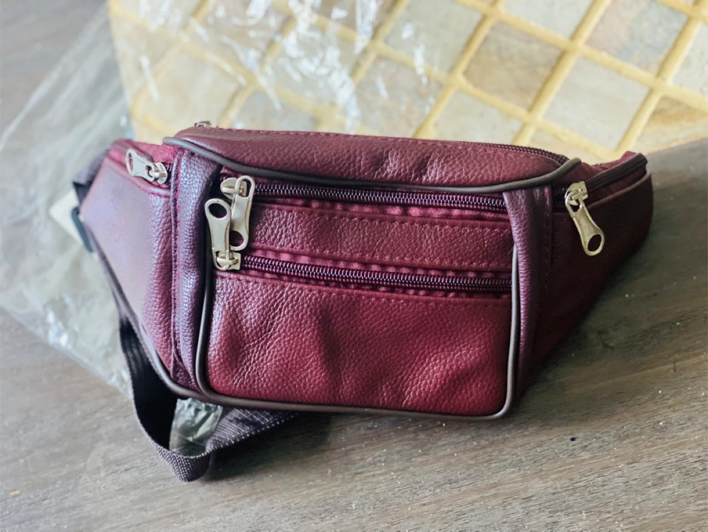 New Burgundy Leather Fanny Pack - photo 2