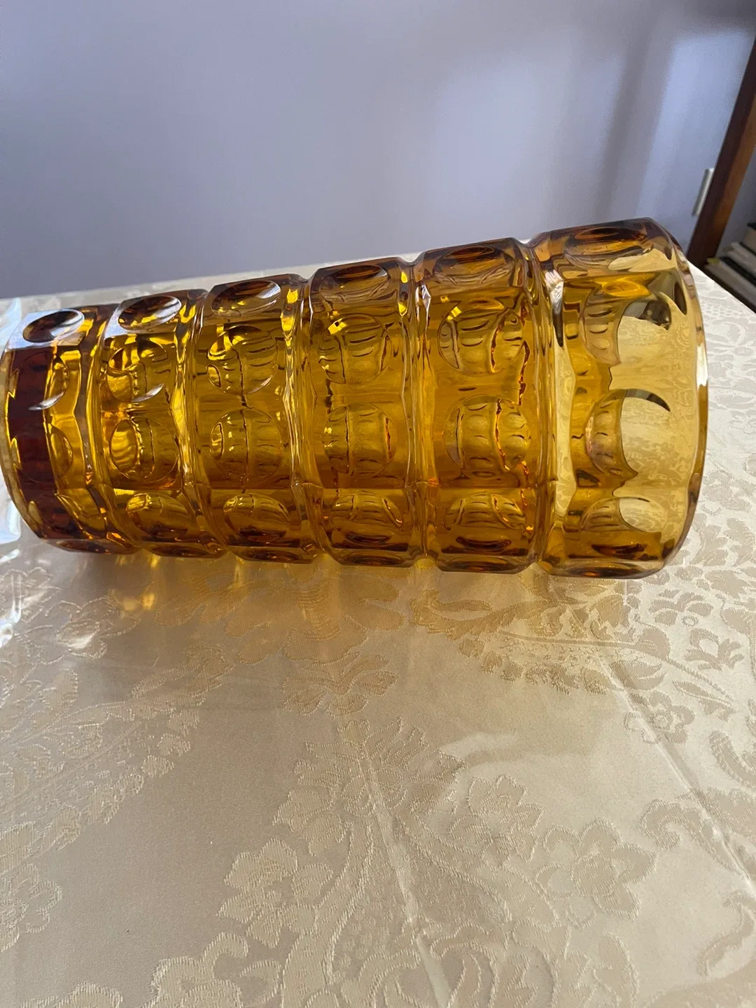 Vintage Frantisek Peceny Amber Lens Vase image indicator(4)