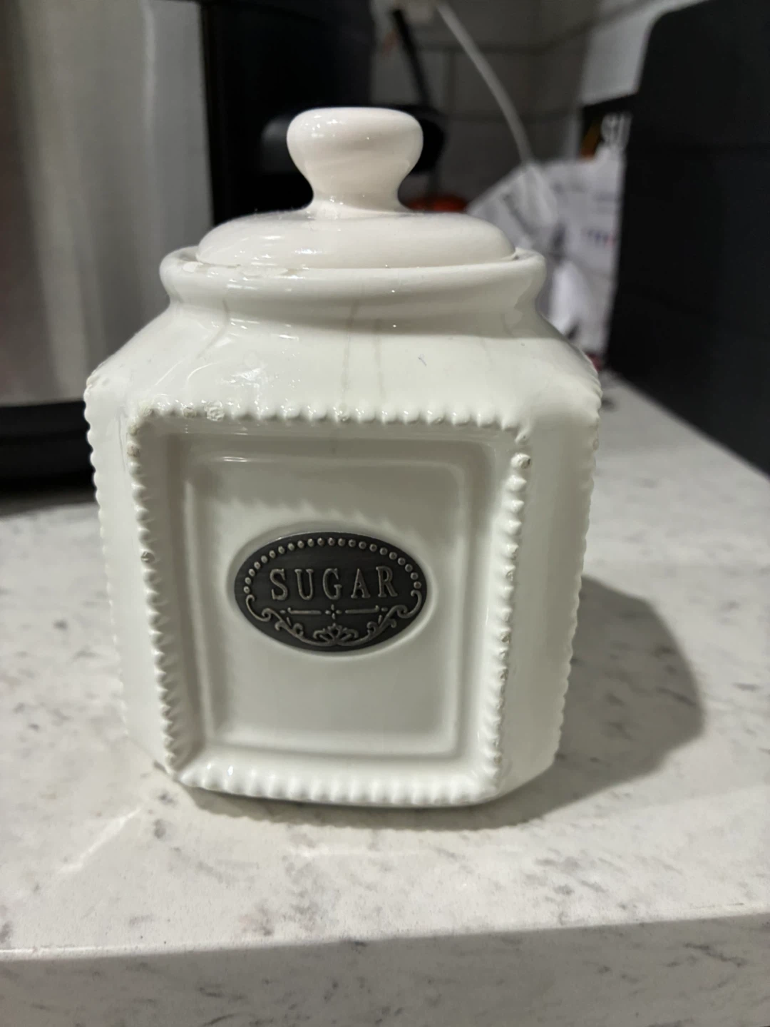 THL Sugar Jar - White Ceramic