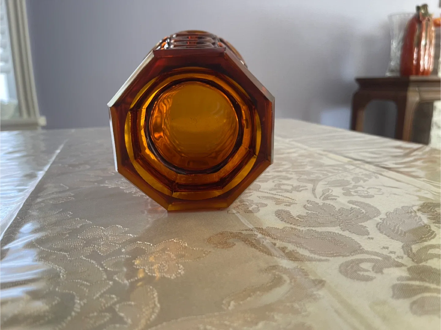 Vintage Amber Moon and Stars Vase image indicator(4)