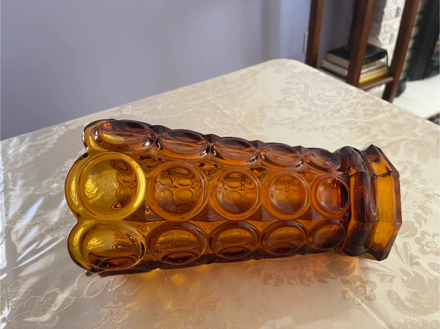 Vintage Amber Moon and Stars Vase image indicator(2)