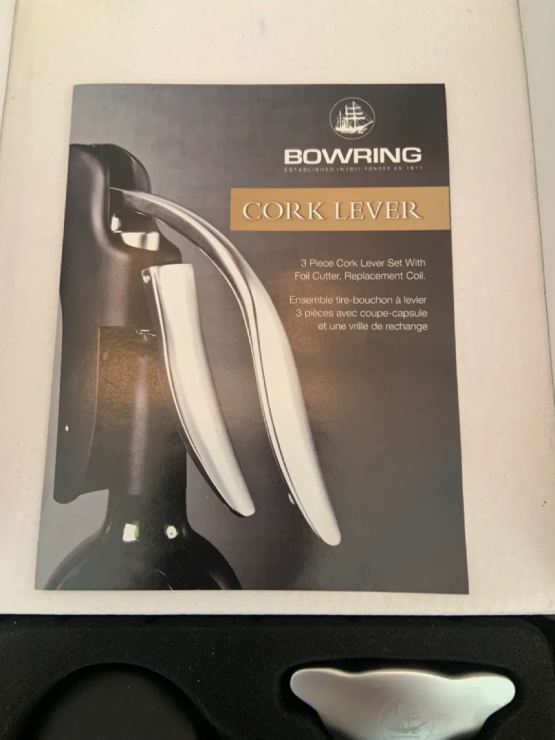 Bowring Cork Lever Wine Opener - NEW image indicator(7)