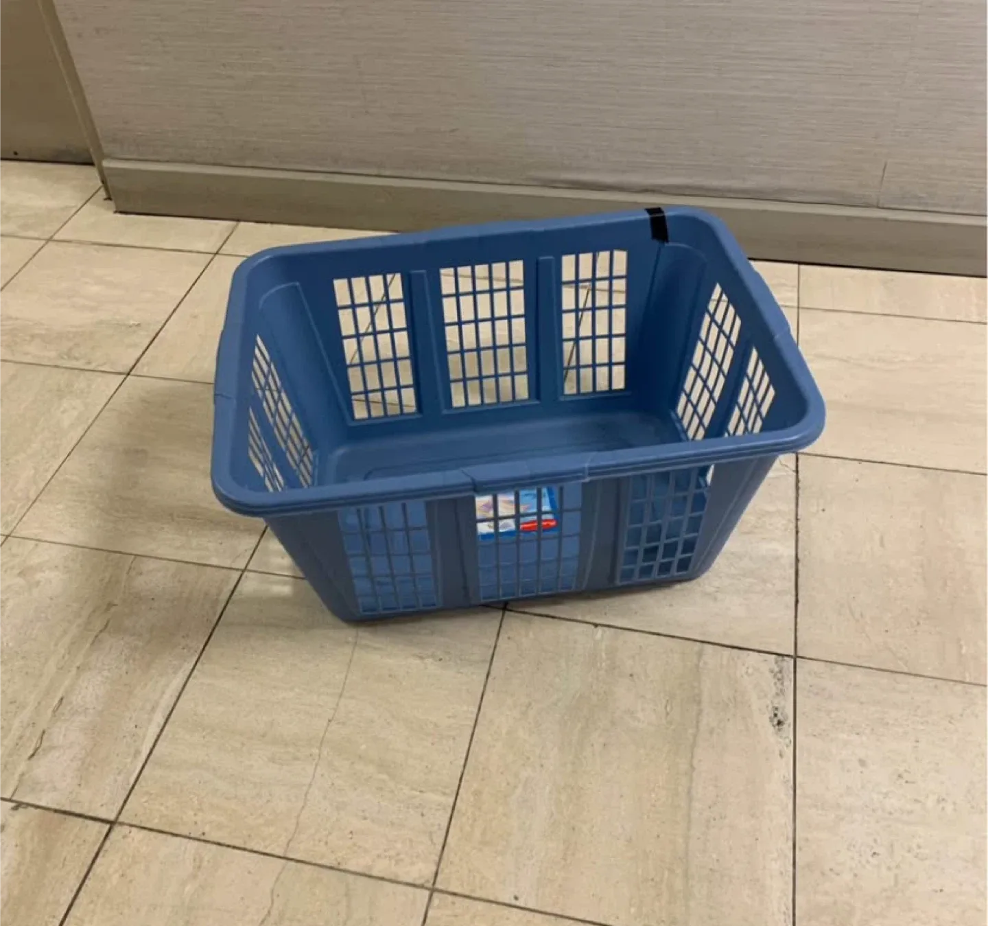 Blue Plastic Laundry Basket thumbnail