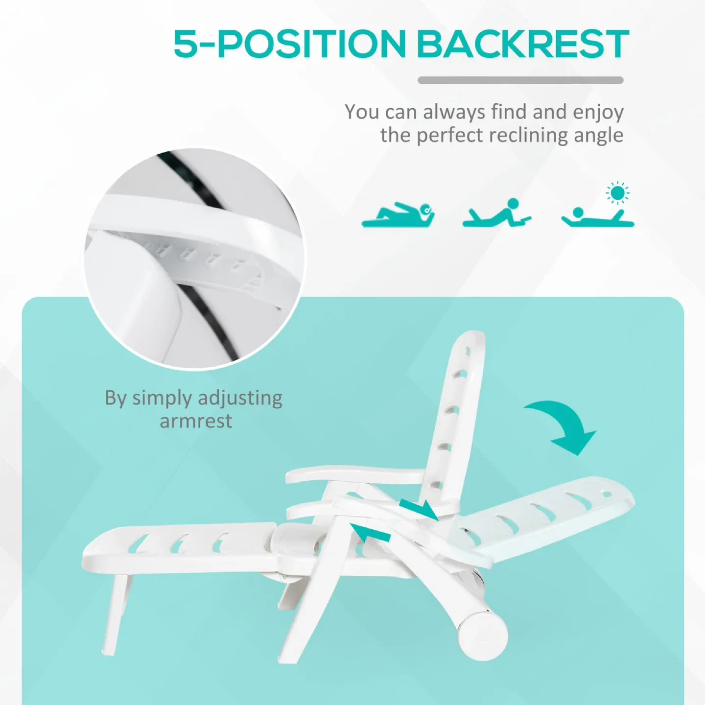 Outsunny Outdoor Lounge Chair image indicator(5)