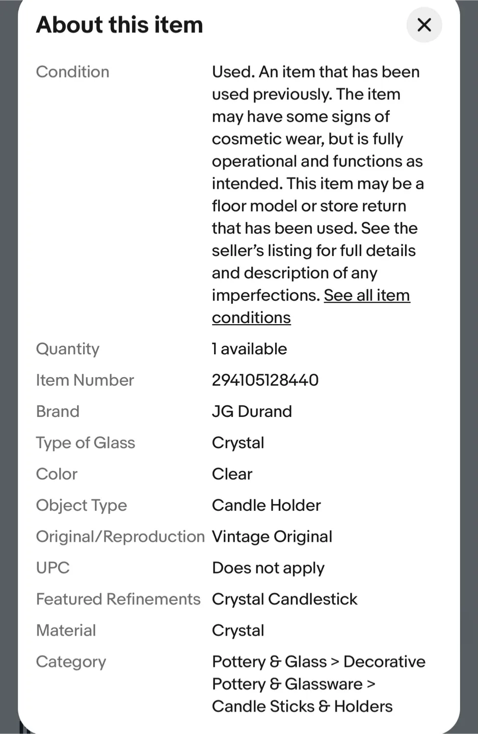Pair of Crystal Candle Holders image indicator(6)