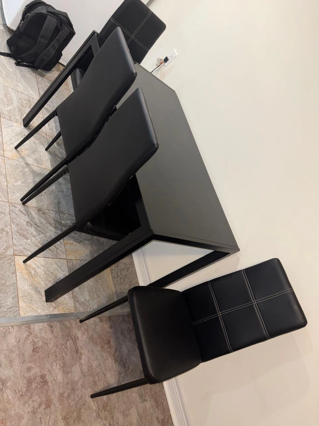 Black Dining Table with 4 Chairs