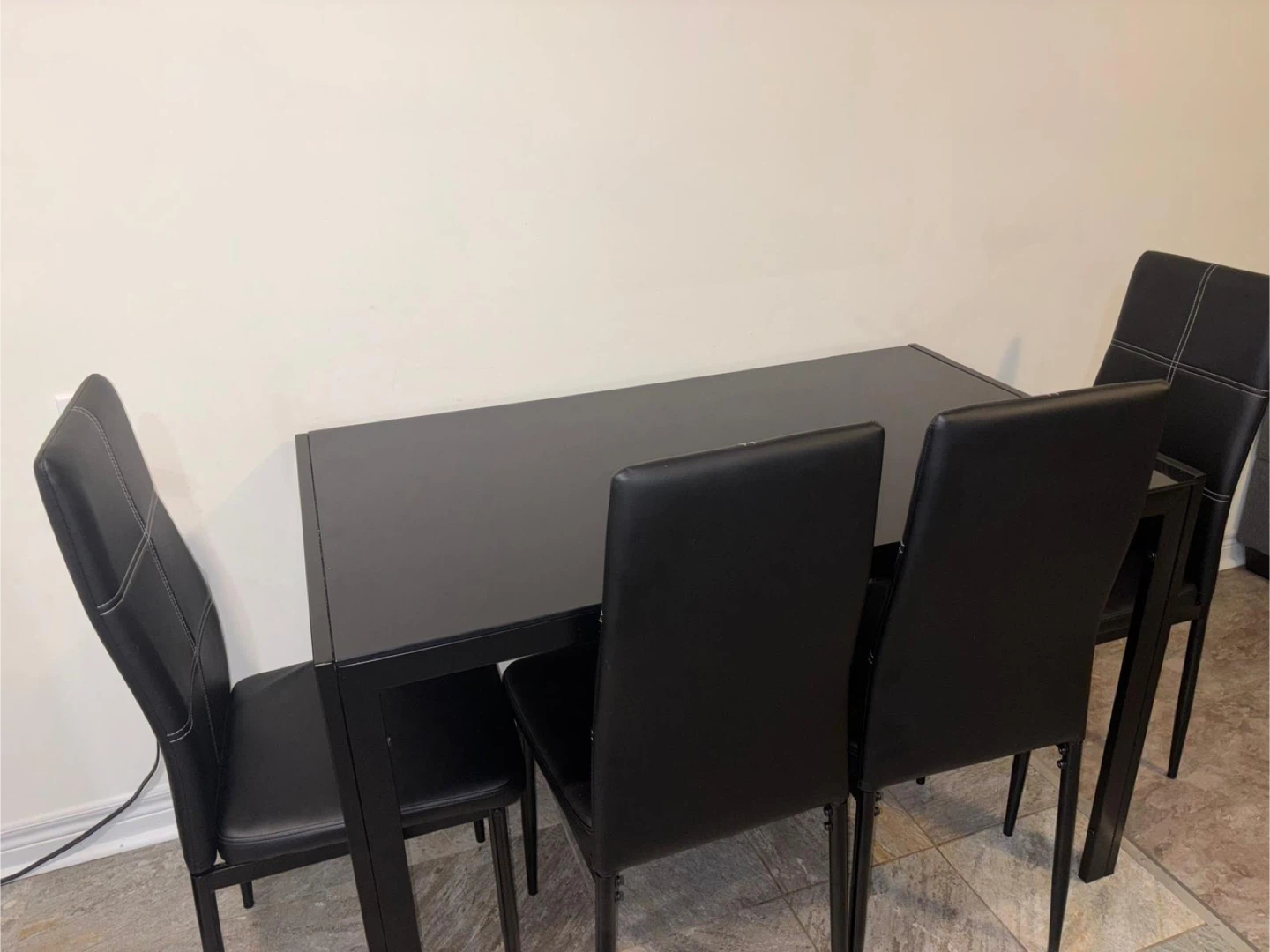 Black Dining Table with 4 Chairs - photo 2