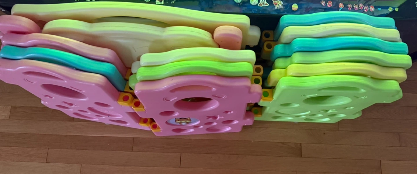 Kids Playpen Panels - Pink, Green, Beige