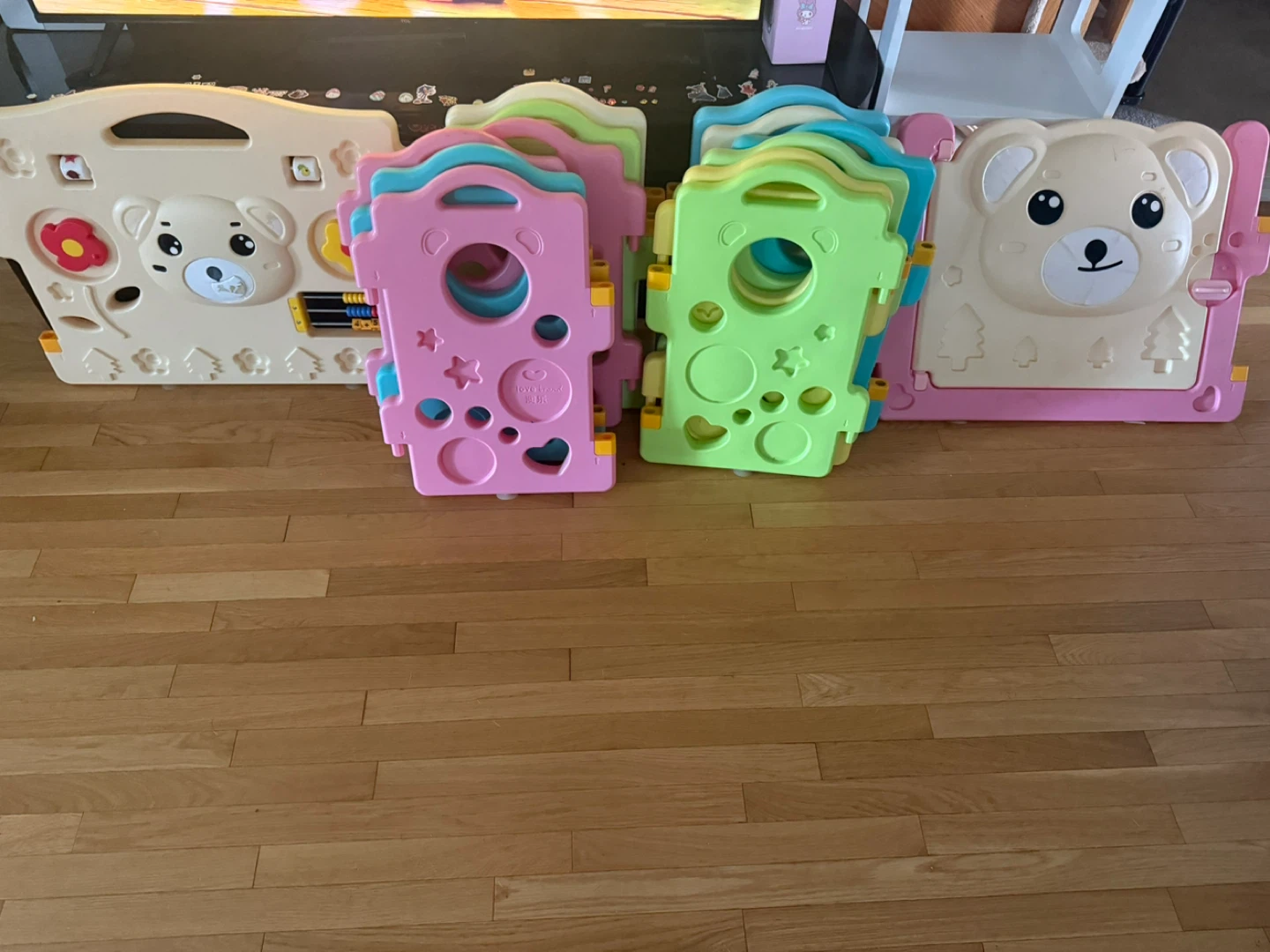 Kids Playpen Panels - Pink, Green, Beige - photo 2