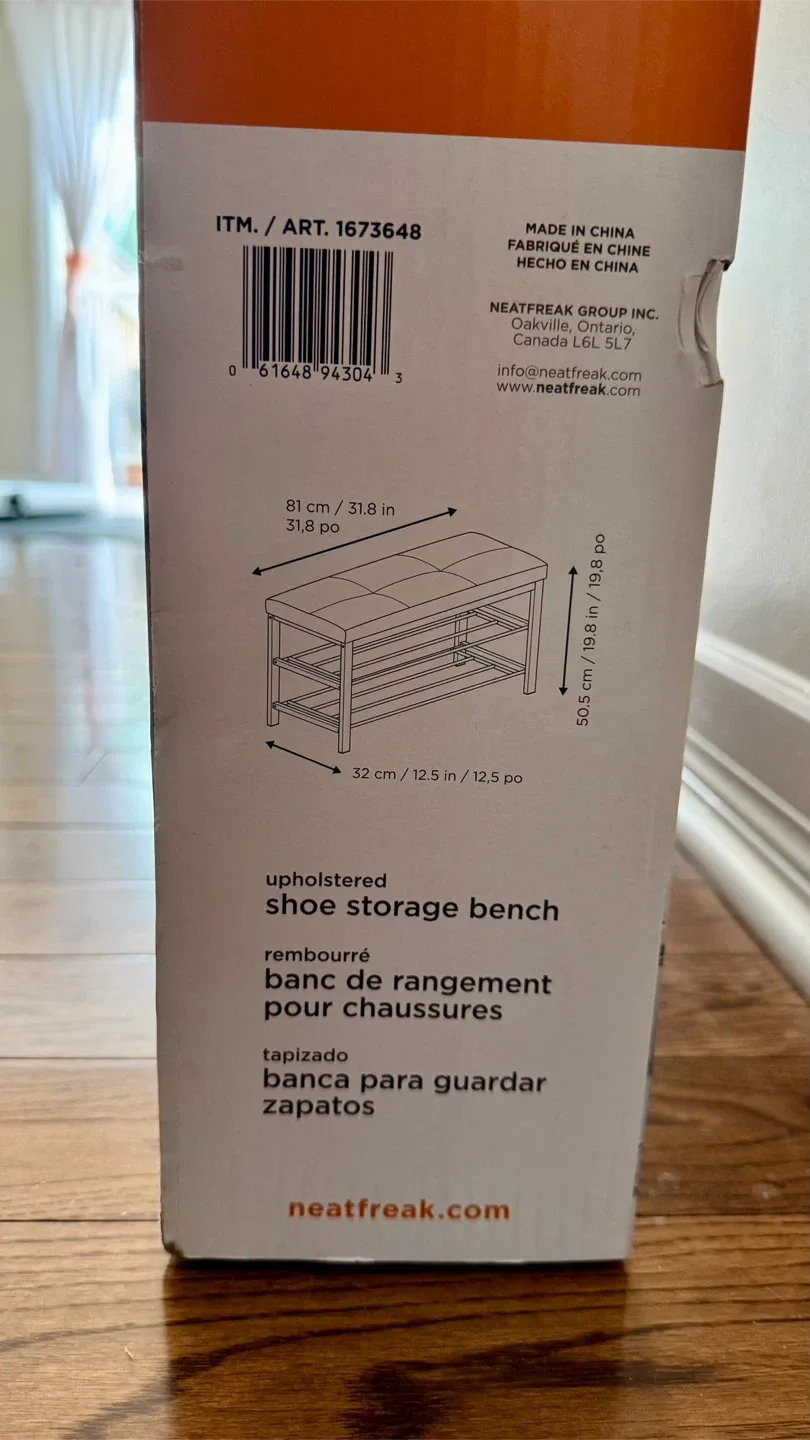 Neatfreak Upholstered Shoe Storage Bench image indicator(3)