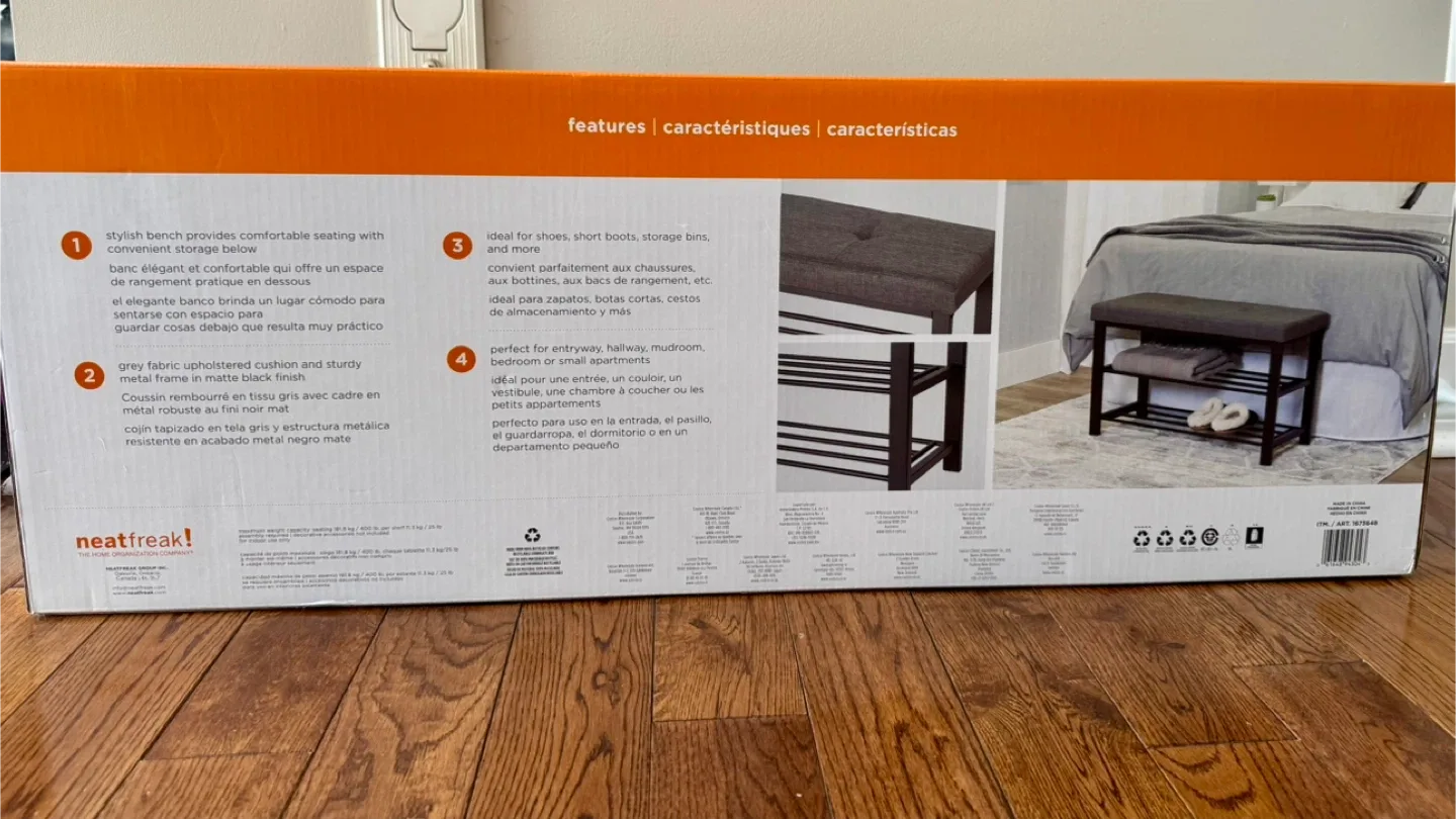 Neatfreak Upholstered Shoe Storage Bench image indicator(2)